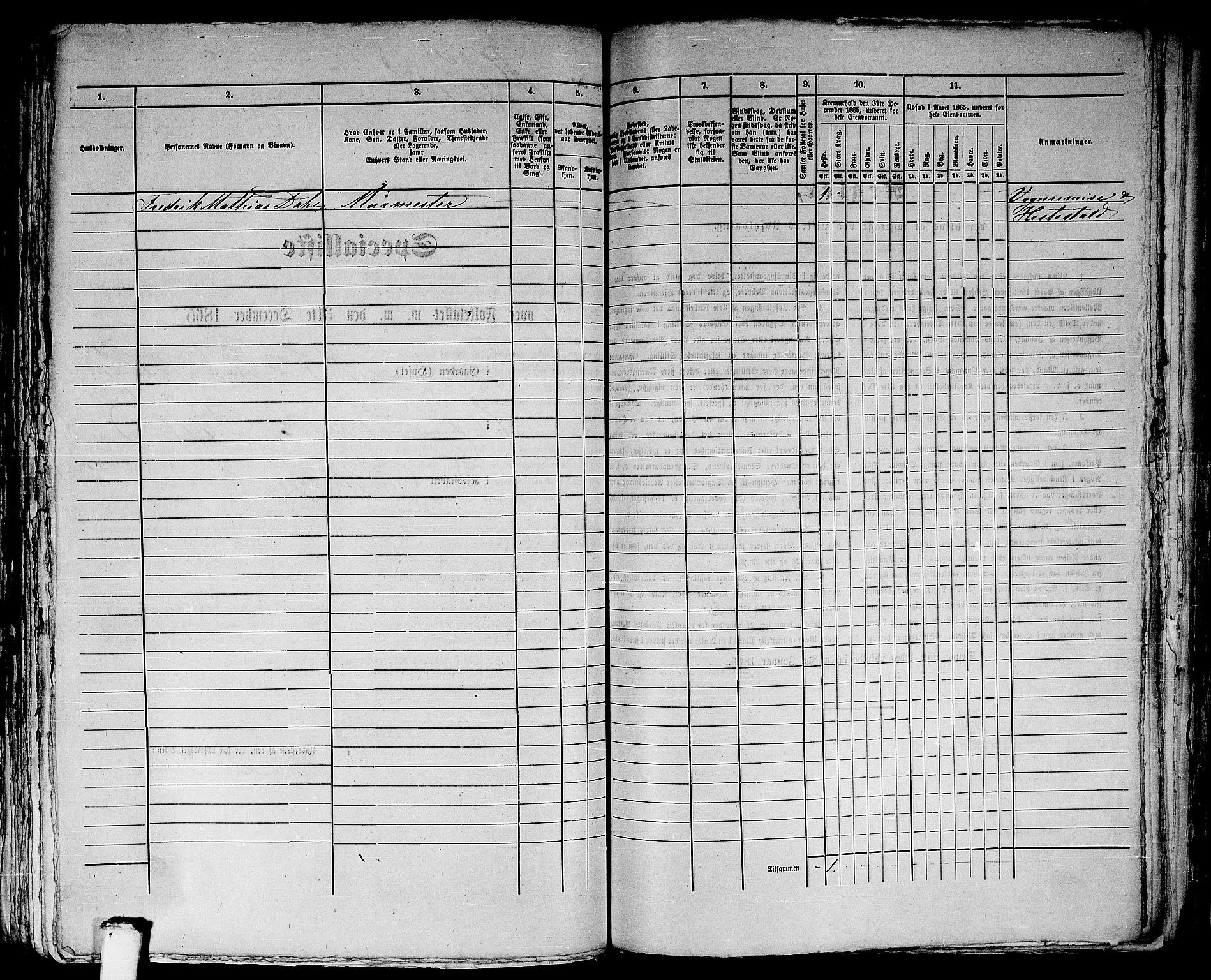 RA, 1865 census for Bergen, 1865, p. 3969