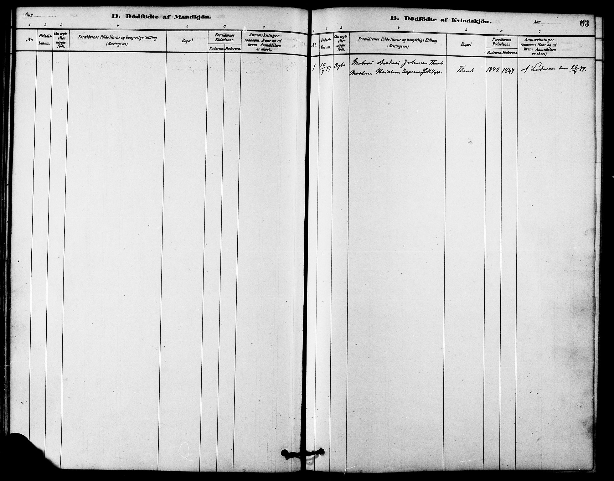 Ministerialprotokoller, klokkerbøker og fødselsregistre - Møre og Romsdal, AV/SAT-A-1454/578/L0906: Parish register (official) no. 578A05, 1878-1886, p. 63