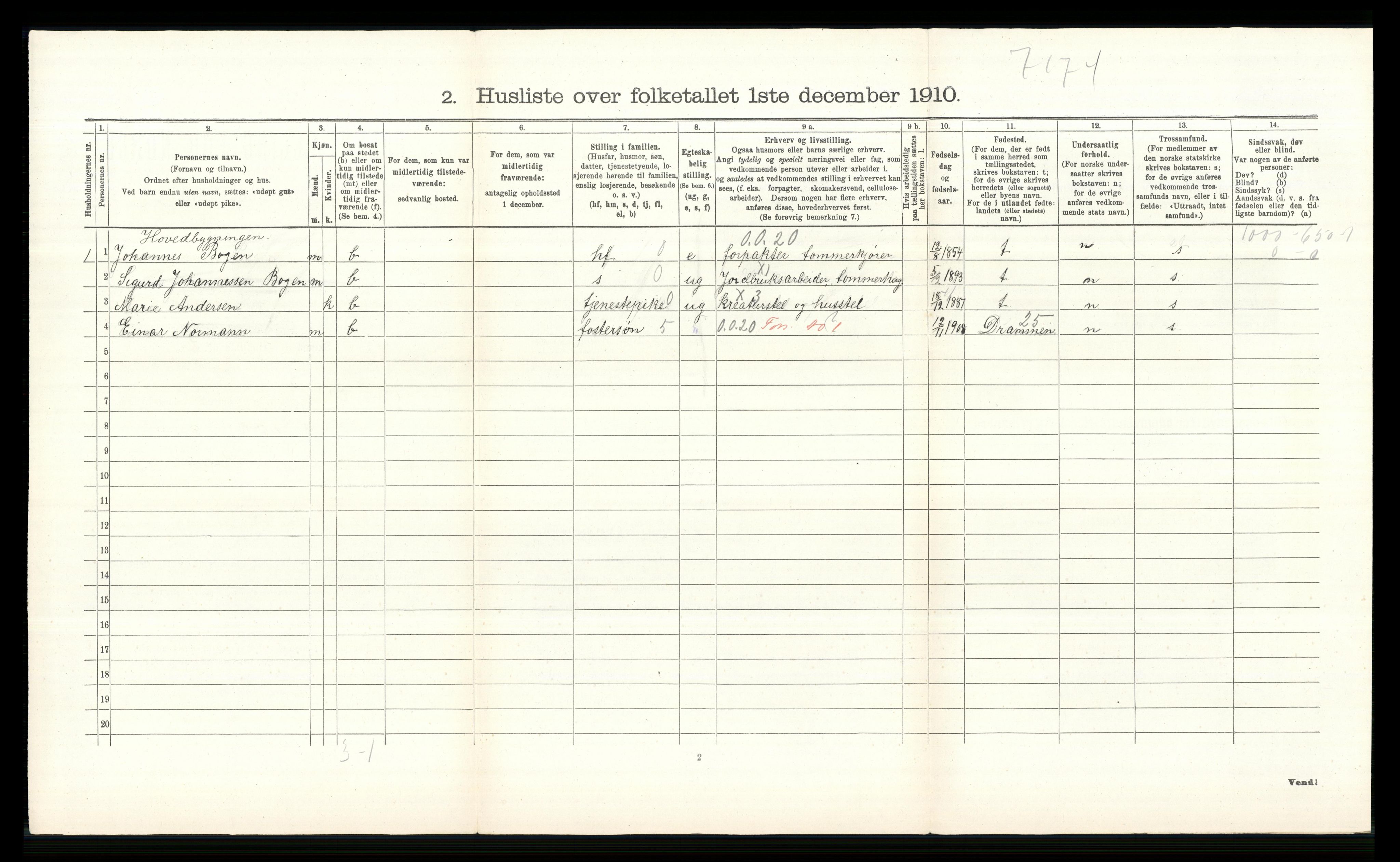 RA, 1910 census for Øvre Eiker, 1910, p. 790