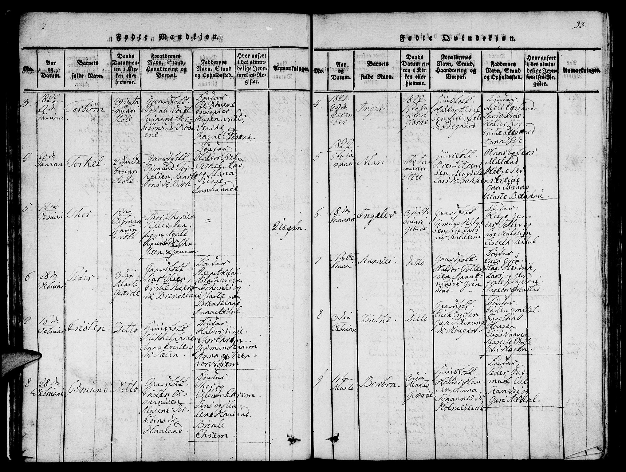 Etne sokneprestembete, AV/SAB-A-75001/H/Haa: Parish register (official) no. A 6, 1815-1831, p. 33