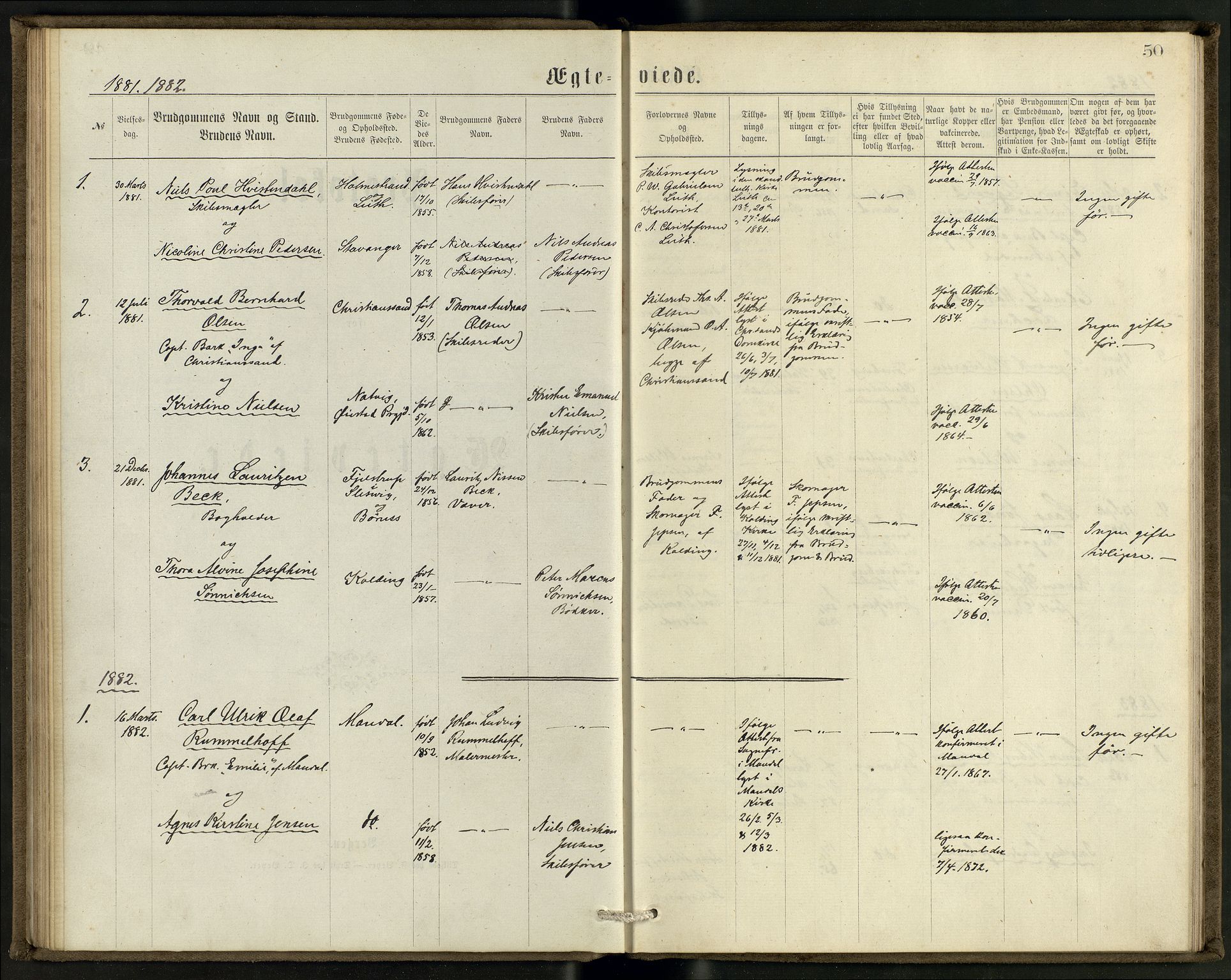 Den norske sjømannsmisjon i utlandet/Skotske havner (Leith, Glasgow), SAB/SAB/PA-0100/H/Ha/Haa/L0002: Parish register (official) no. A 2, 1877-1887, p. 49b-50a