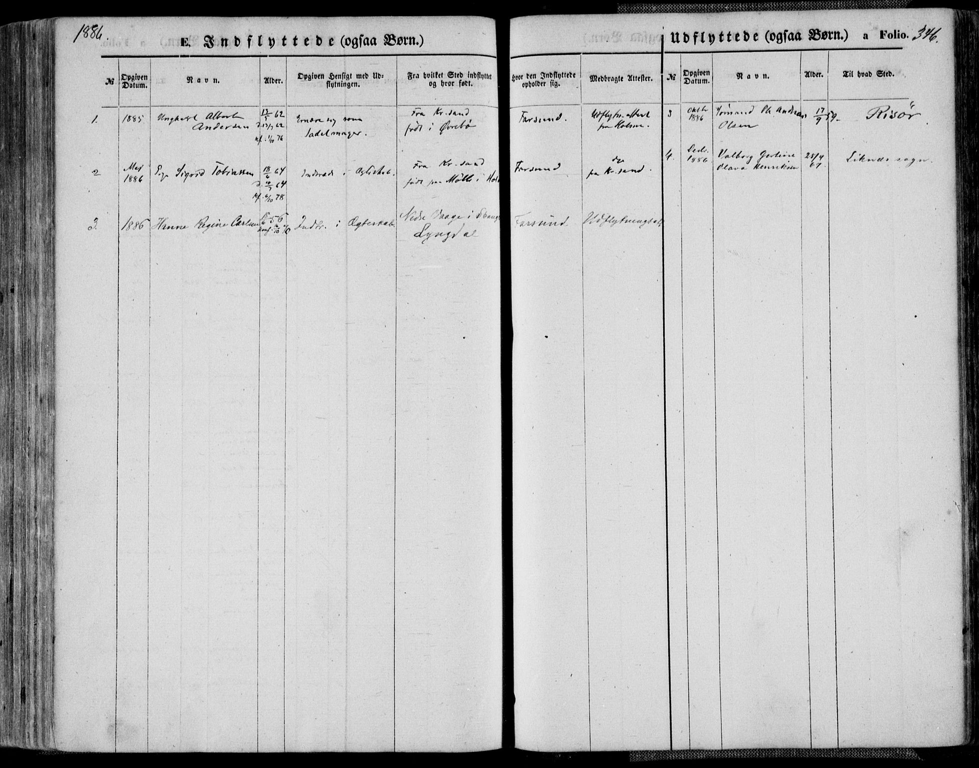 Farsund sokneprestkontor, AV/SAK-1111-0009/F/Fa/L0005: Parish register (official) no. A 5, 1863-1886, p. 346