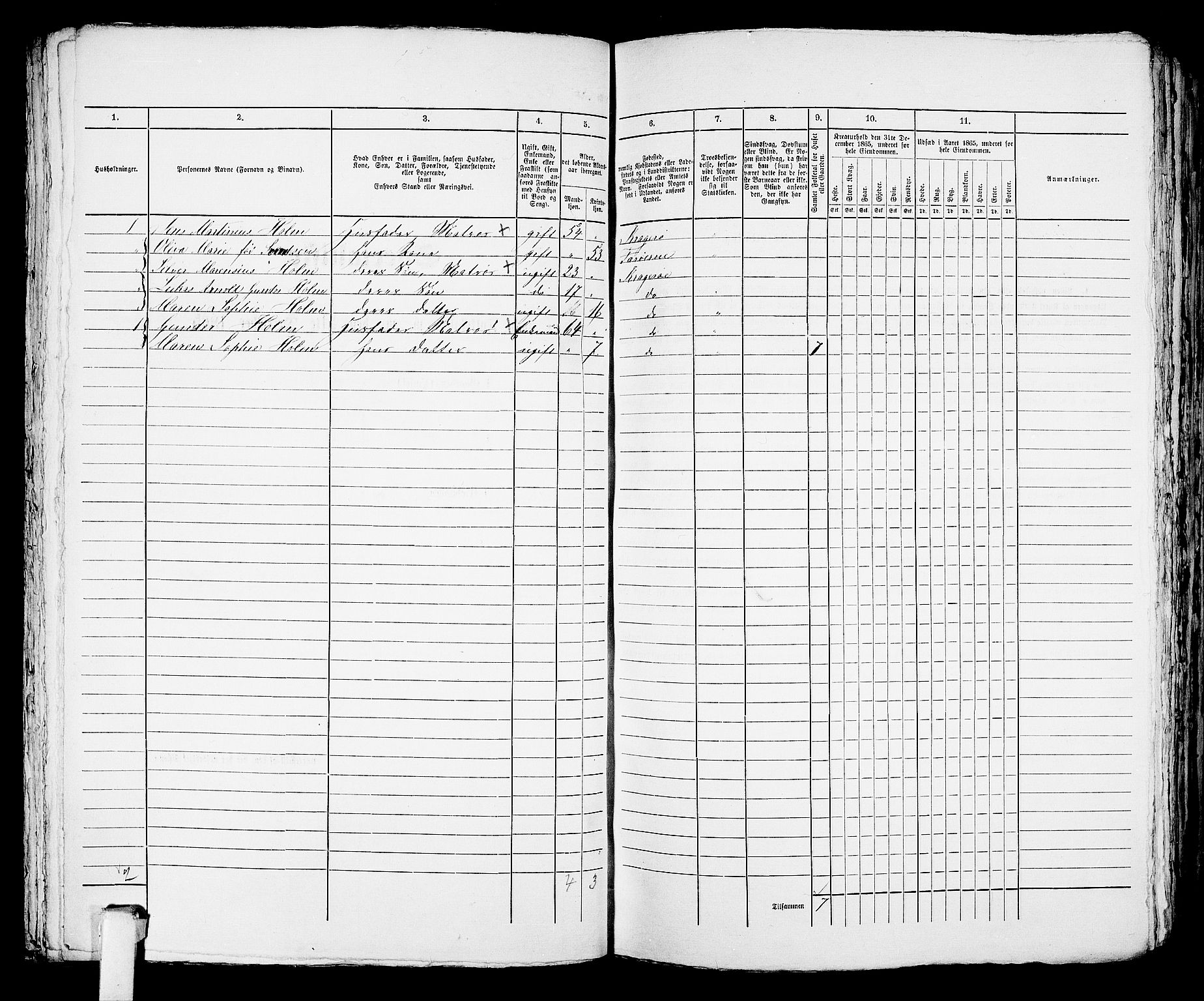 RA, 1865 census for Kragerø/Kragerø, 1865, p. 781