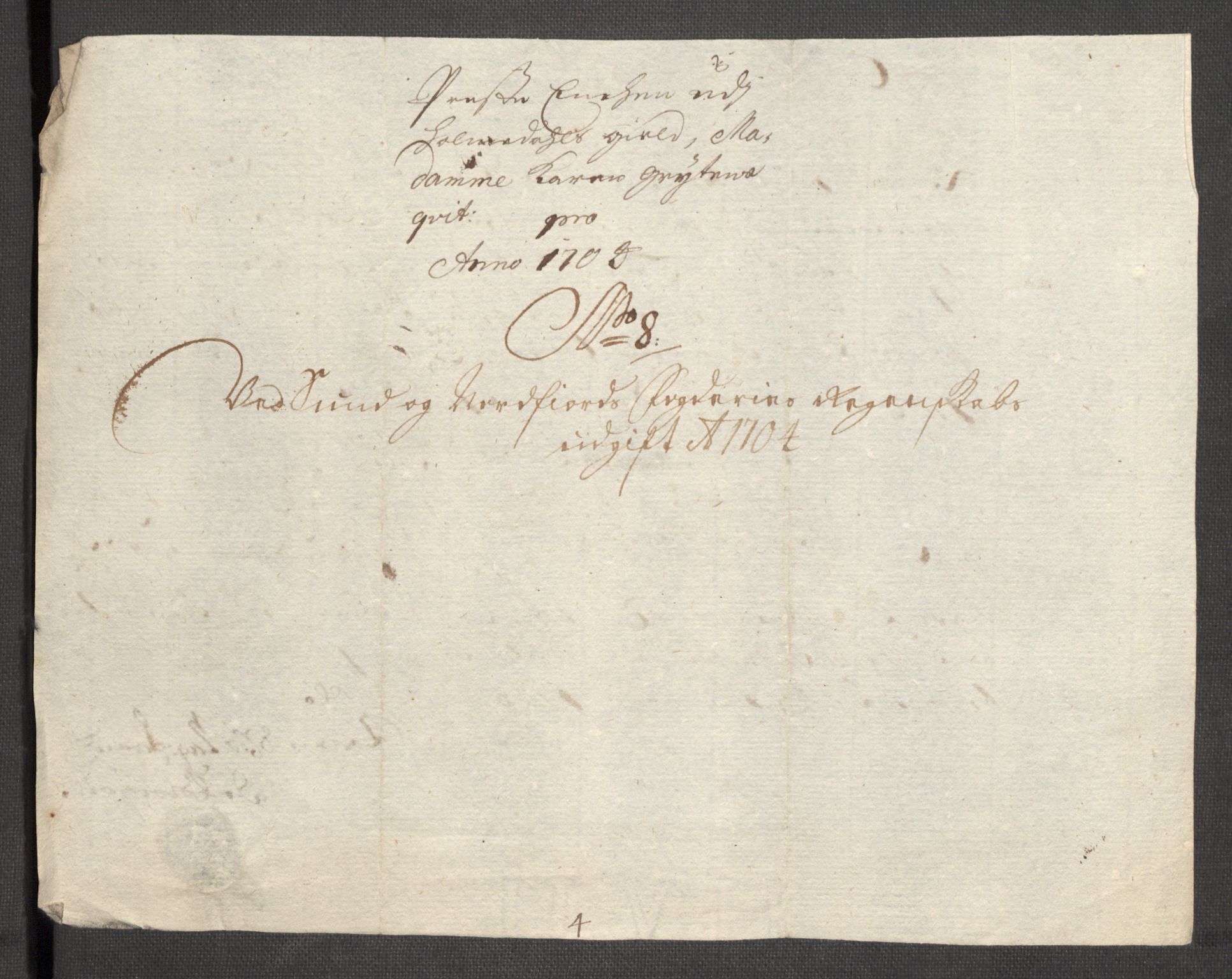 Rentekammeret inntil 1814, Reviderte regnskaper, Fogderegnskap, AV/RA-EA-4092/R53/L3428: Fogderegnskap Sunn- og Nordfjord, 1704, p. 258