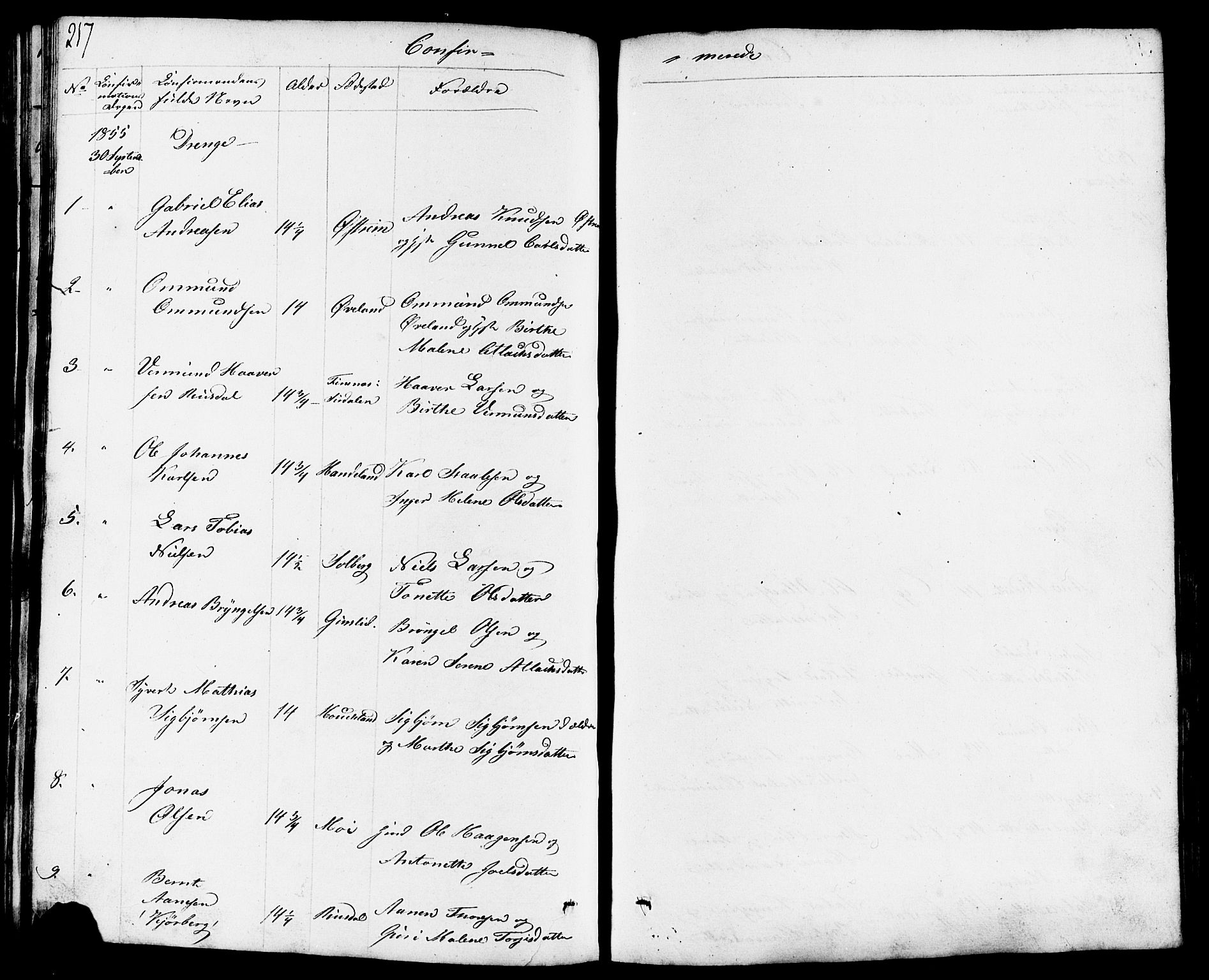 Lund sokneprestkontor, AV/SAST-A-101809/S07/L0003: Parish register (copy) no. B 3, 1848-1885, p. 217