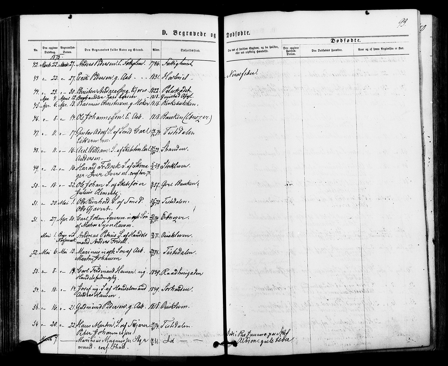 Halden prestekontor Kirkebøker, AV/SAO-A-10909/F/Fa/L0010: Parish register (official) no. I 10, 1866-1877, p. 93