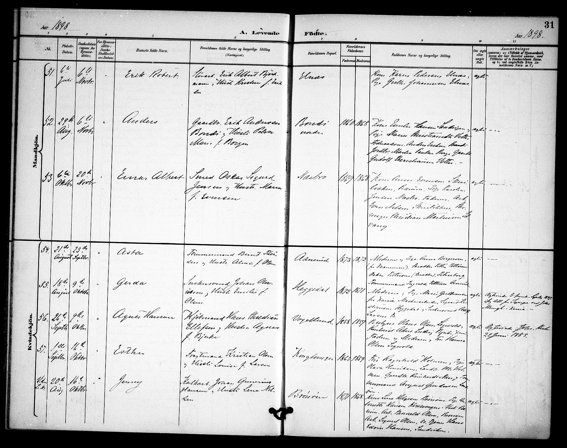 Asker prestekontor Kirkebøker, AV/SAO-A-10256a/F/Fa/L0015: Parish register (official) no. I 15, 1896-1915, p. 31