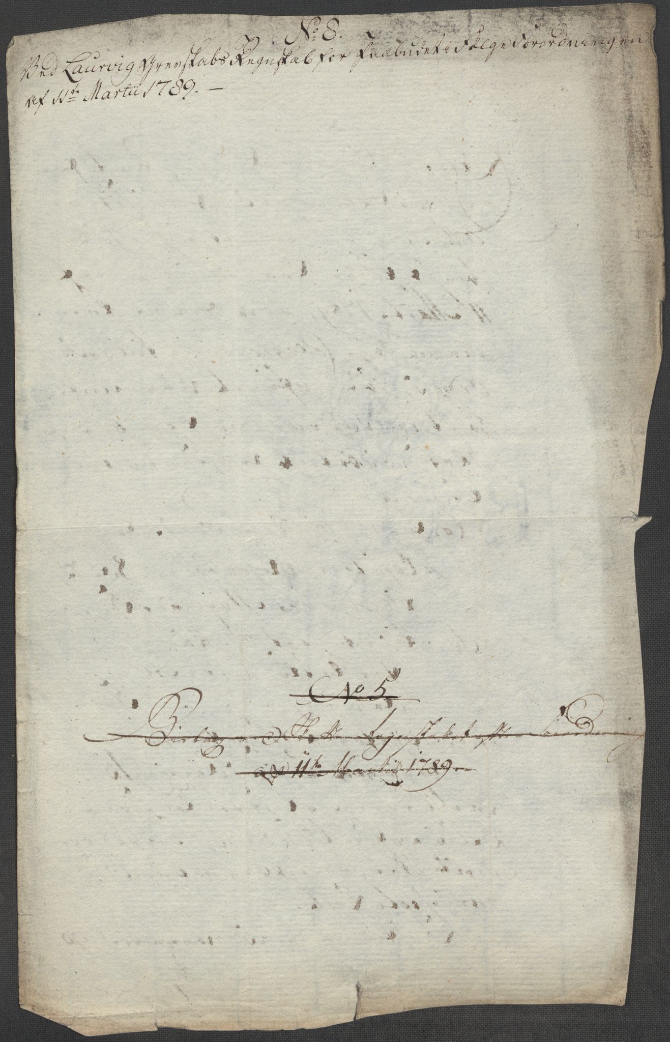 Rentekammeret inntil 1814, Reviderte regnskaper, Mindre regnskaper, AV/RA-EA-4068/Rf/Rfe/L0021: Larvik grevskap, Lista fogderi, 1789, p. 18