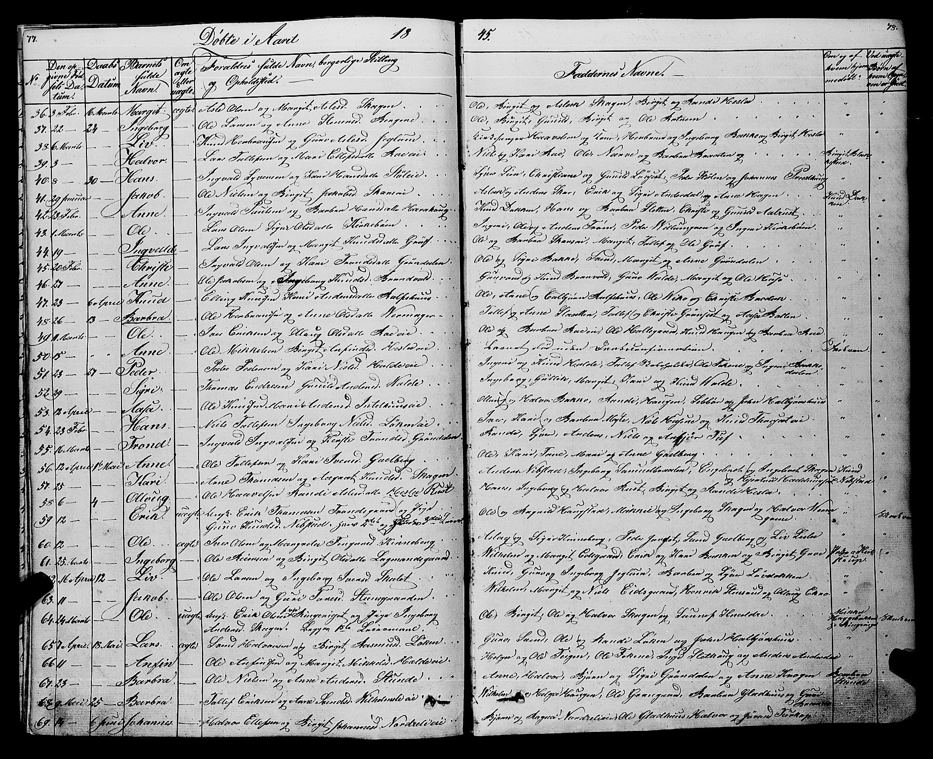Gol kirkebøker, SAKO/A-226/F/Fa/L0002: Parish register (official) no. I 2, 1837-1863, p. 77-78
