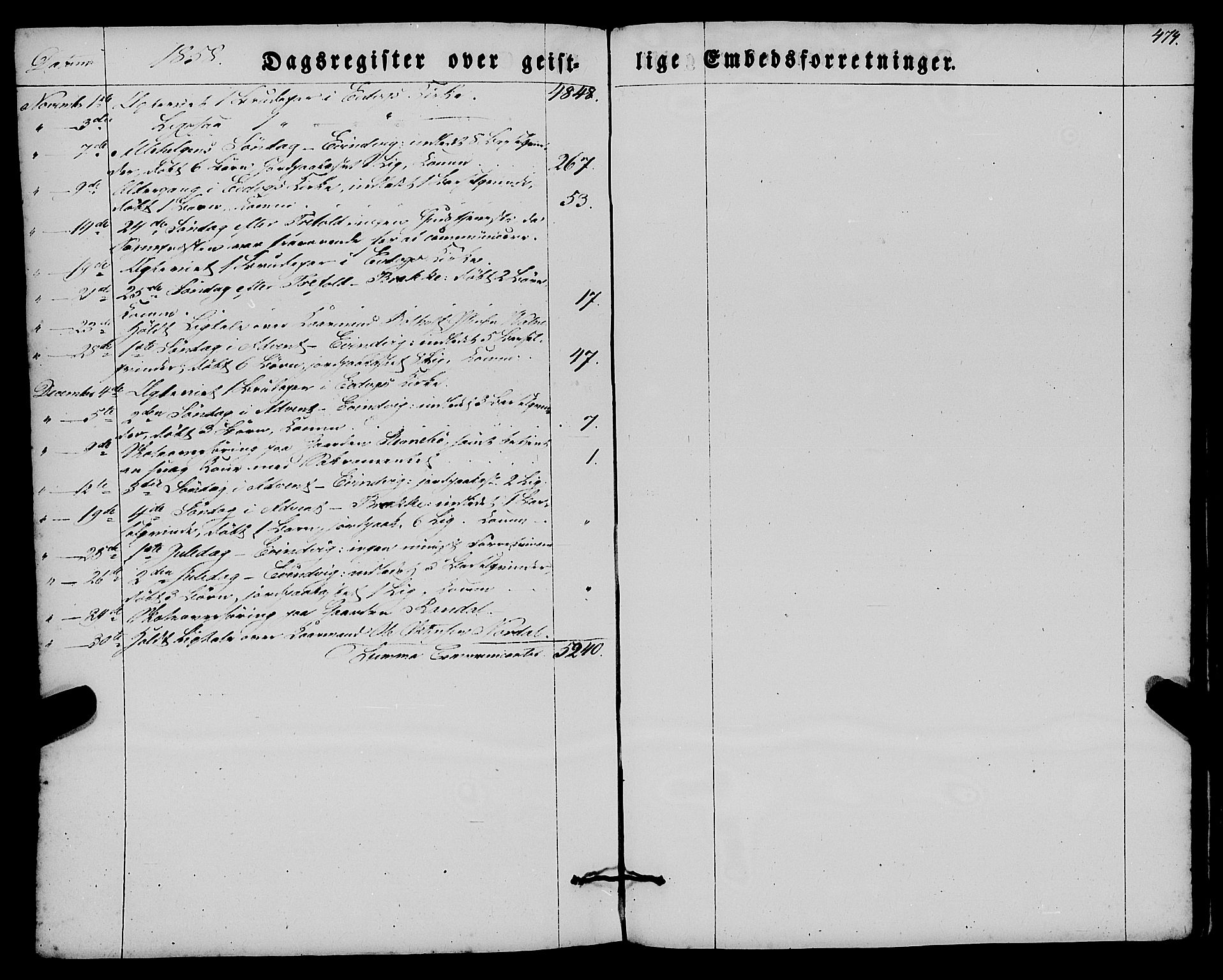 Gulen sokneprestembete, AV/SAB-A-80201/H/Haa/Haaa/L0021: Parish register (official) no. A 21, 1848-1858, p. 474