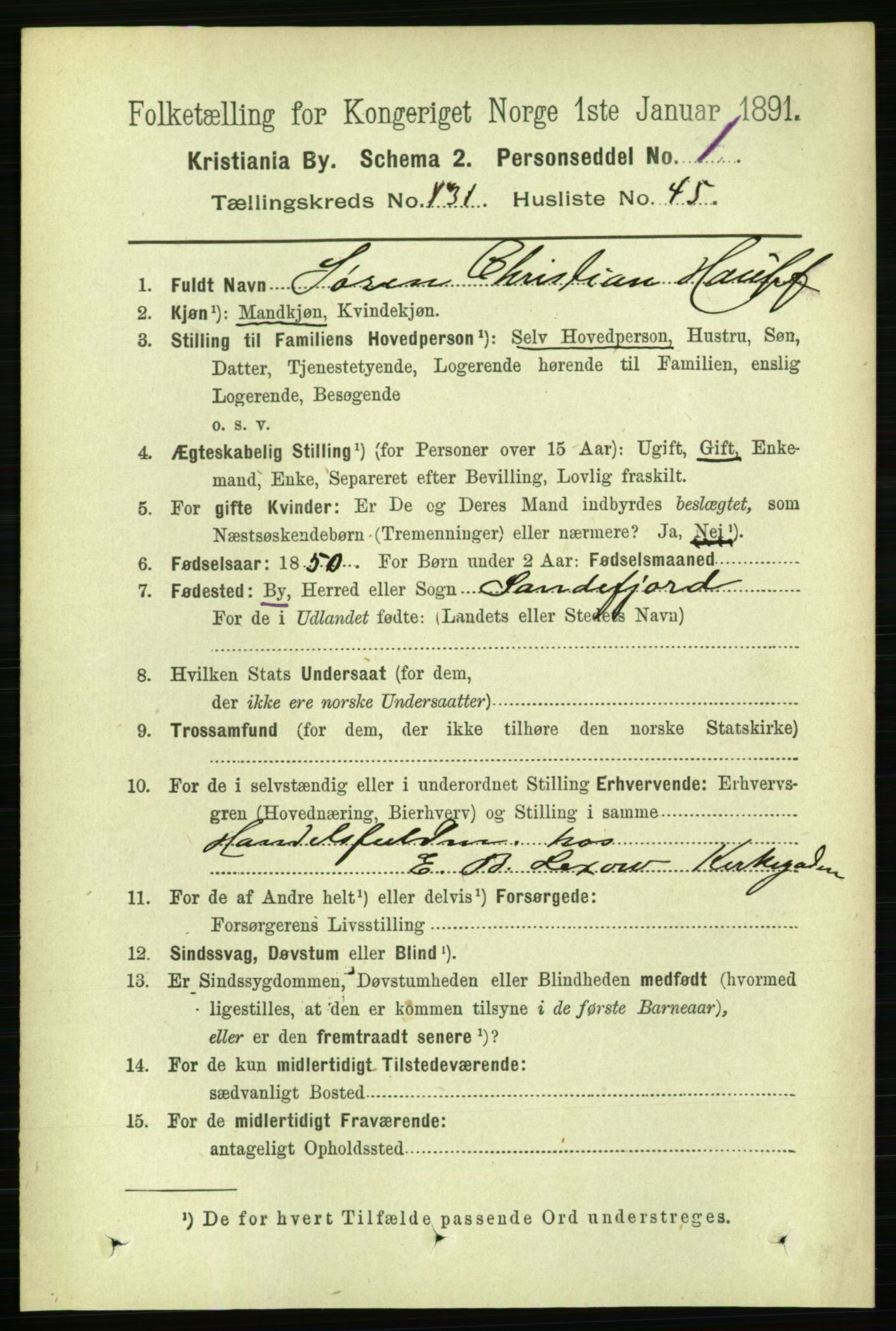 RA, 1891 census for 0301 Kristiania, 1891, p. 71328