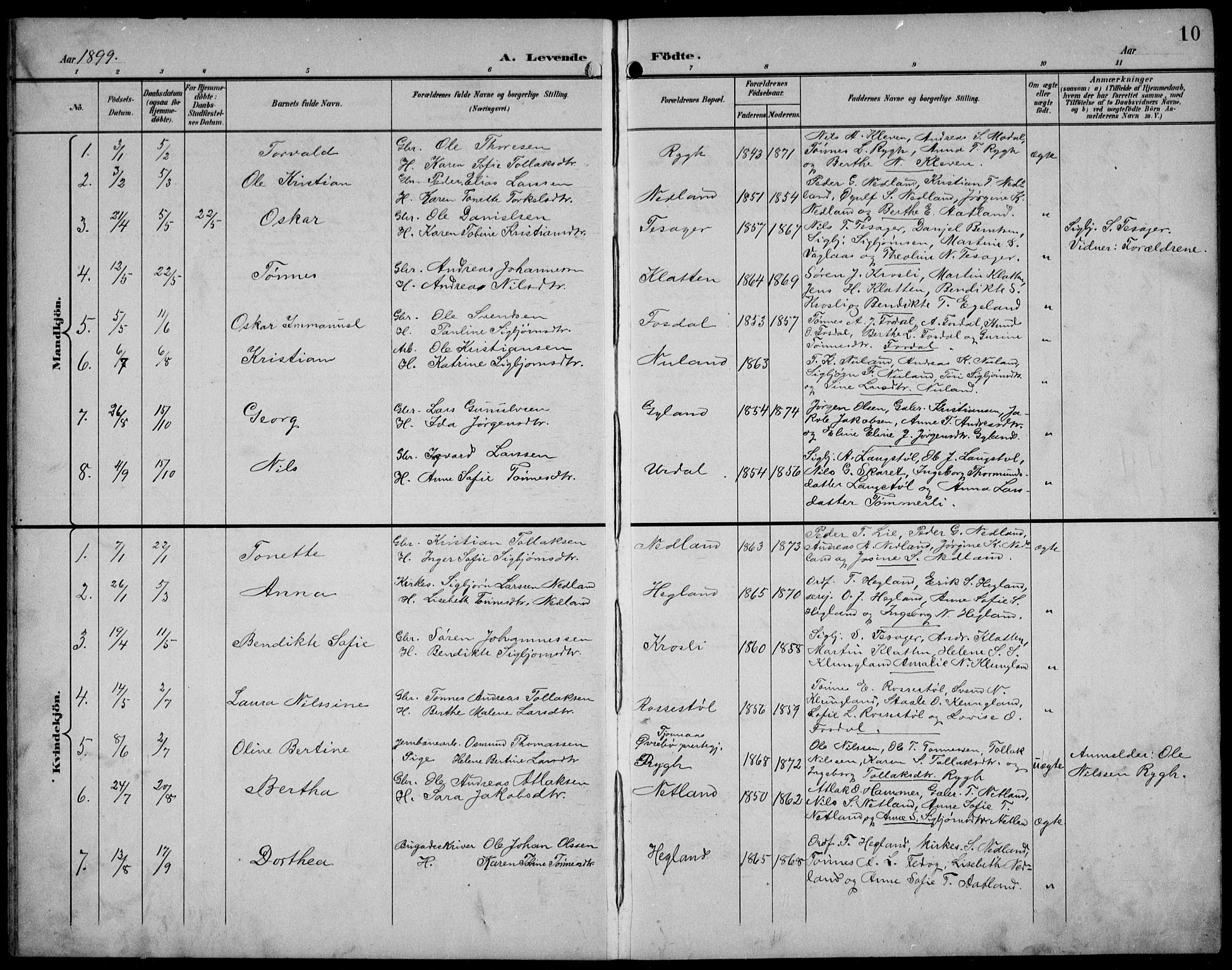 Bakke sokneprestkontor, SAK/1111-0002/F/Fb/Fbb/L0004: Parish register (copy) no. B 4, 1896-1927, p. 10