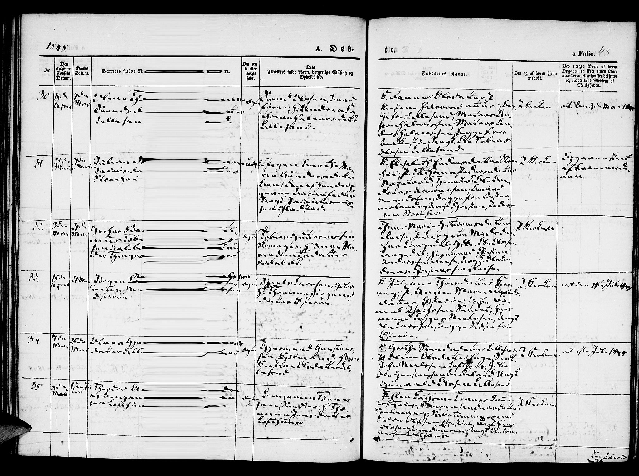 Vestre Moland sokneprestkontor, AV/SAK-1111-0046/F/Fa/Fab/L0005: Parish register (official) no. A 5, 1841-1849, p. 48