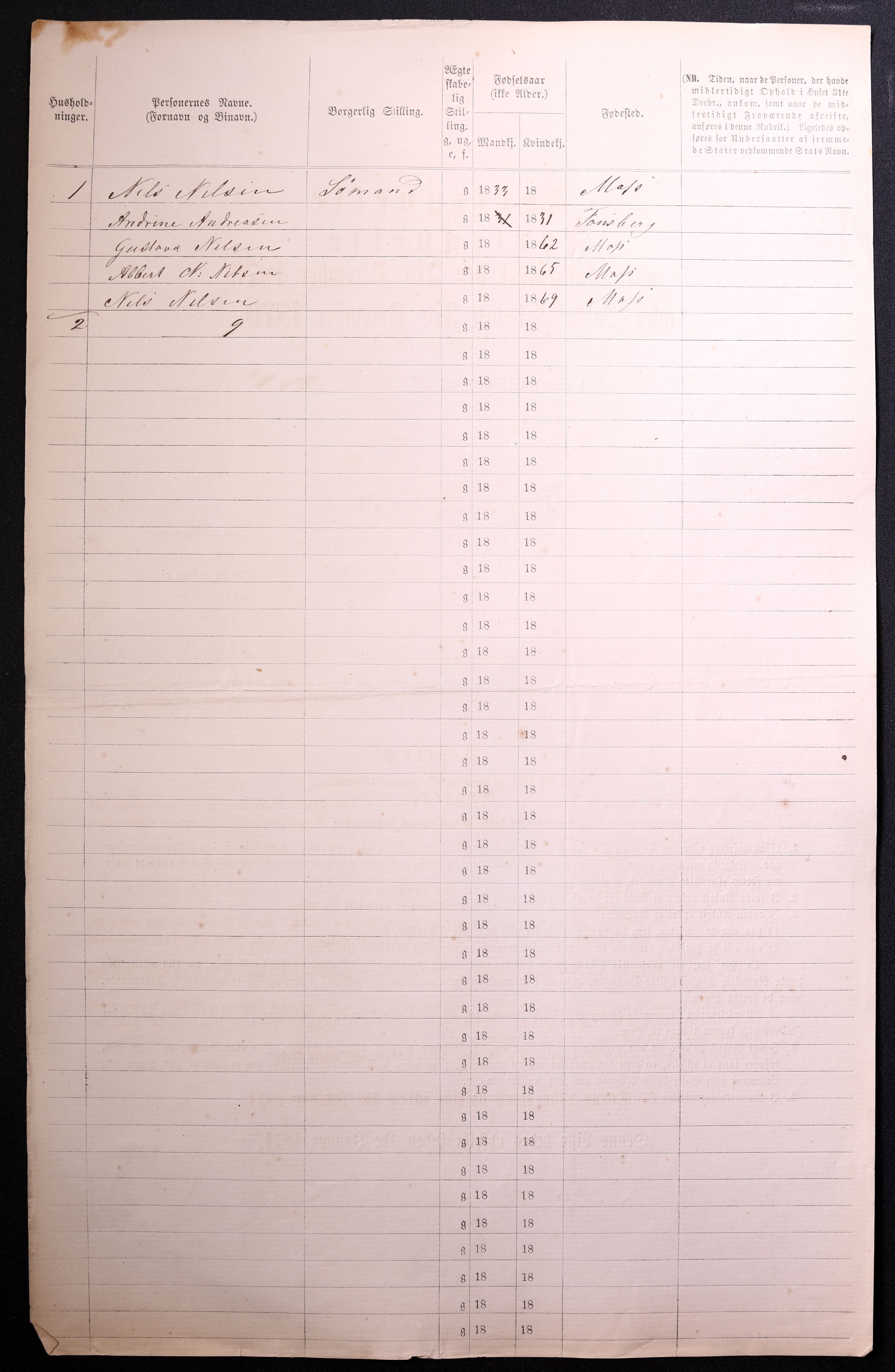 RA, 1870 census for 0104 Moss, 1870, p. 674