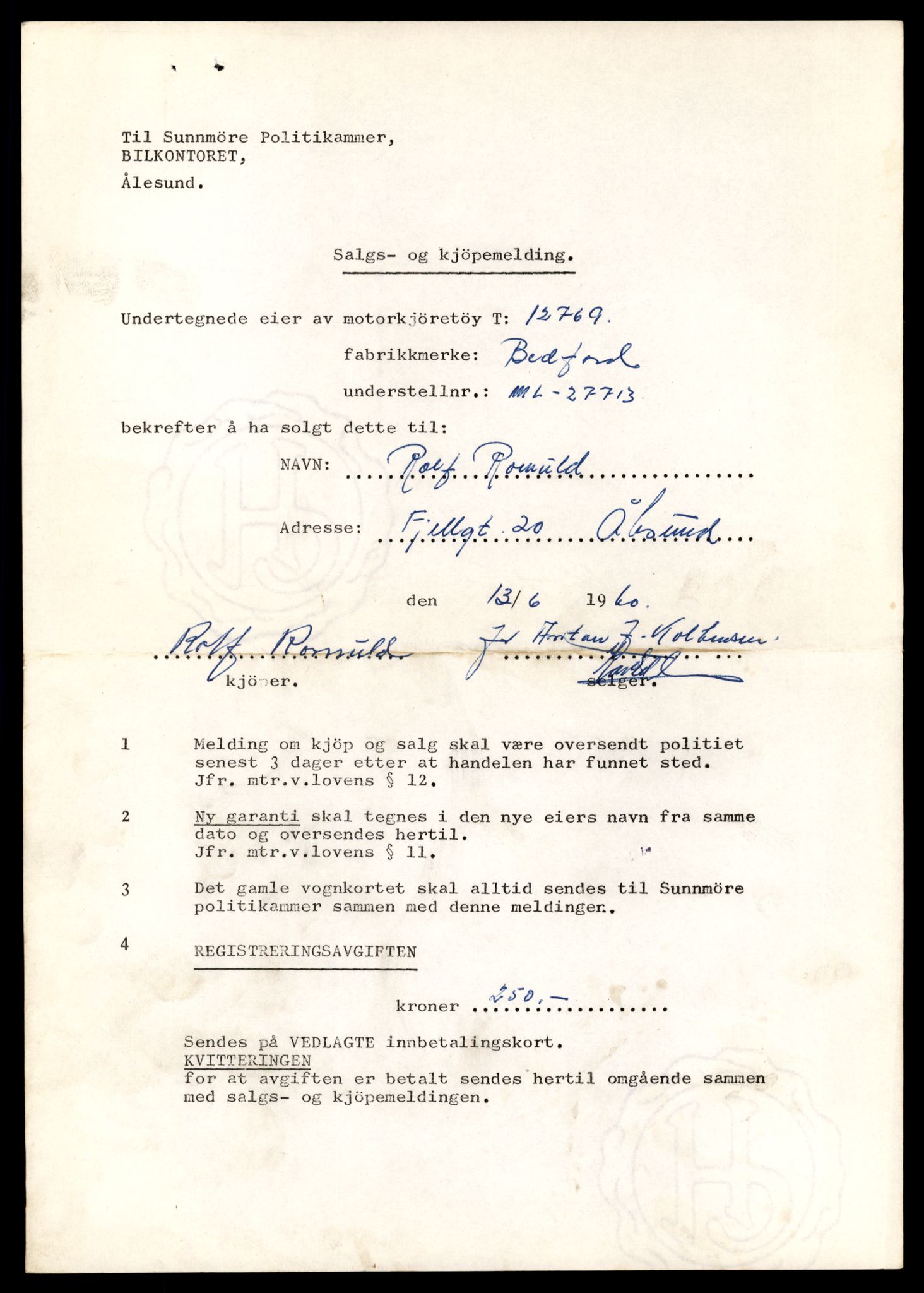 Møre og Romsdal vegkontor - Ålesund trafikkstasjon, AV/SAT-A-4099/F/Fe/L0035: Registreringskort for kjøretøy T 12653 - T 12829, 1927-1998, p. 2744