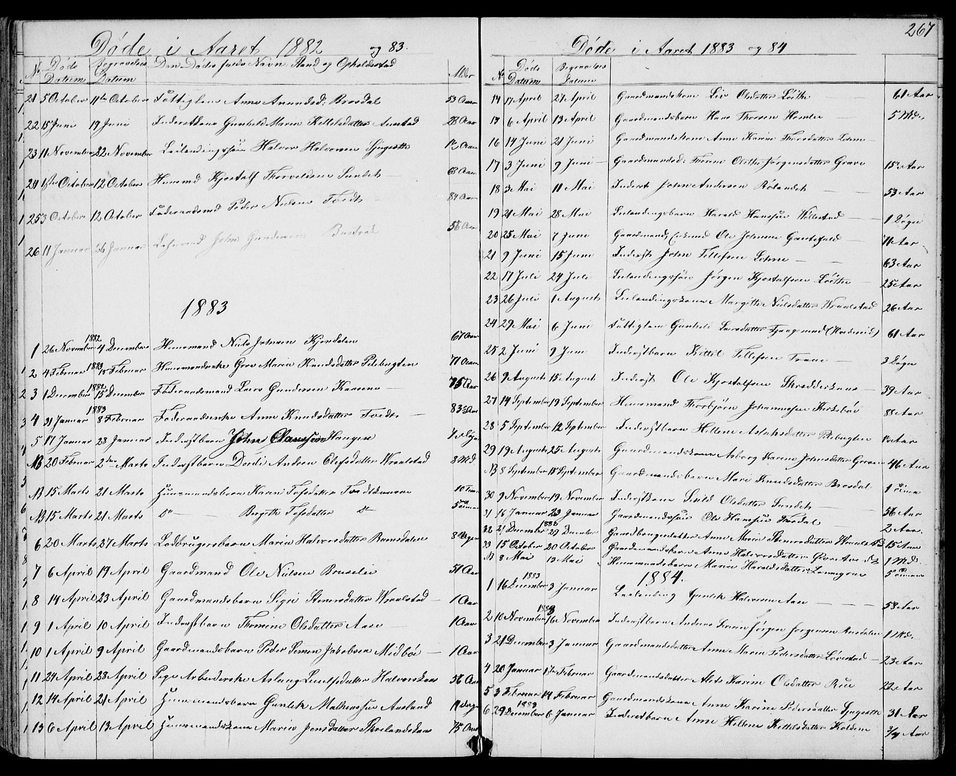 Drangedal kirkebøker, SAKO/A-258/G/Gb/L0001: Parish register (copy) no. II 1, 1856-1894, p. 267
