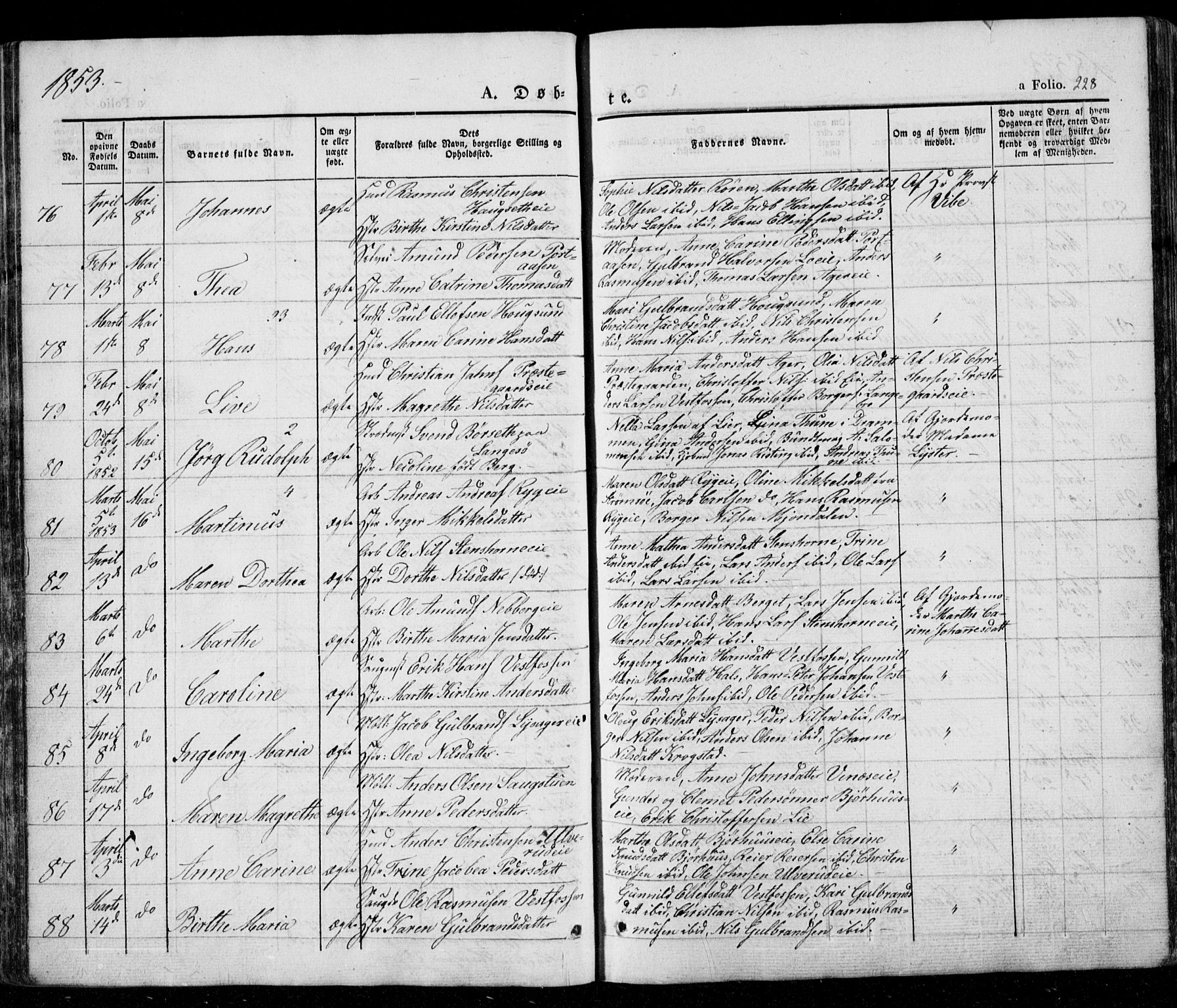 Eiker kirkebøker, AV/SAKO-A-4/G/Ga/L0002: Parish register (copy) no. I 2, 1832-1856, p. 228