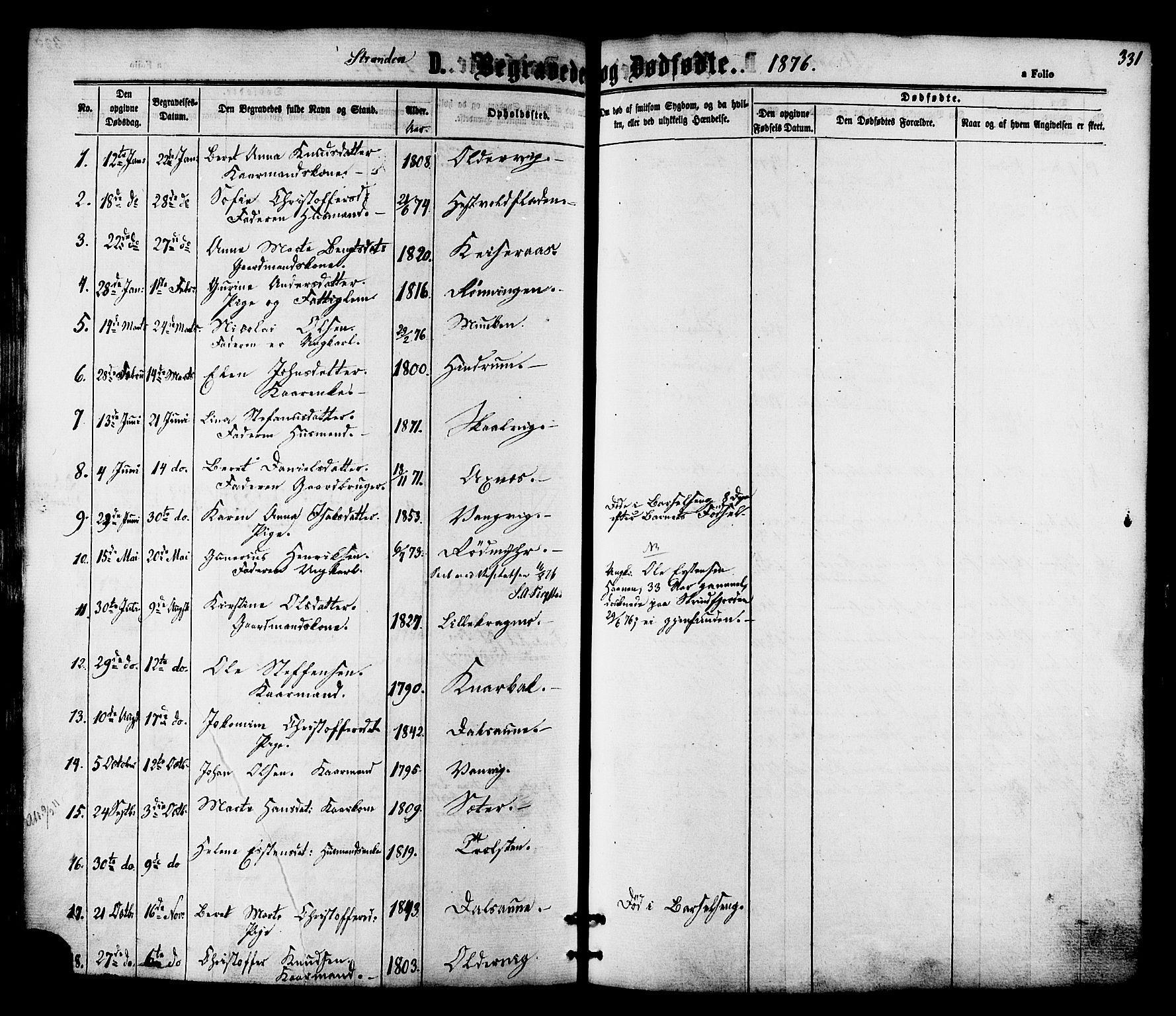 Ministerialprotokoller, klokkerbøker og fødselsregistre - Nord-Trøndelag, SAT/A-1458/701/L0009: Parish register (official) no. 701A09 /2, 1864-1882, p. 331