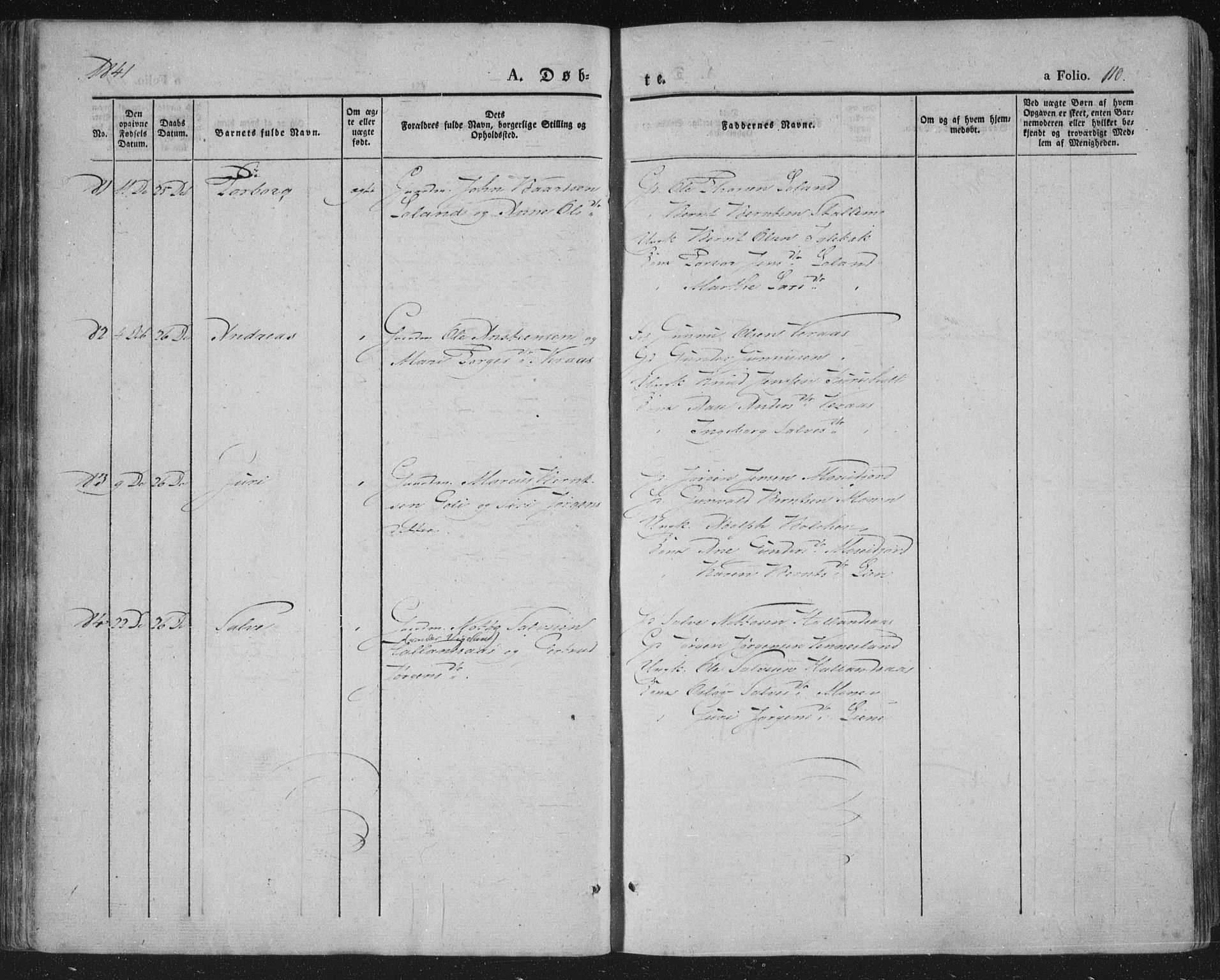 Vennesla sokneprestkontor, AV/SAK-1111-0045/Fa/Fac/L0004: Parish register (official) no. A 4, 1834-1855, p. 110