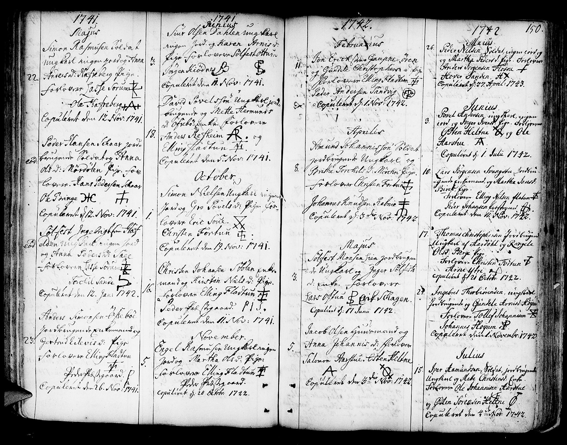 Luster sokneprestembete, SAB/A-81101/H/Haa/Haaa/L0001: Parish register (official) no. A 1, 1731-1803, p. 150