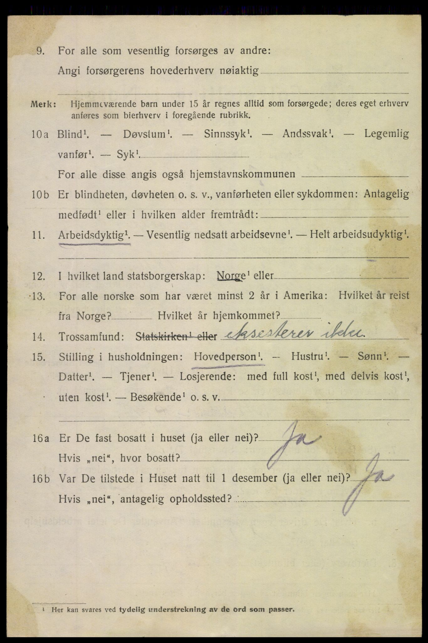 SAK, 1920 census for Arendal, 1920, p. 11615