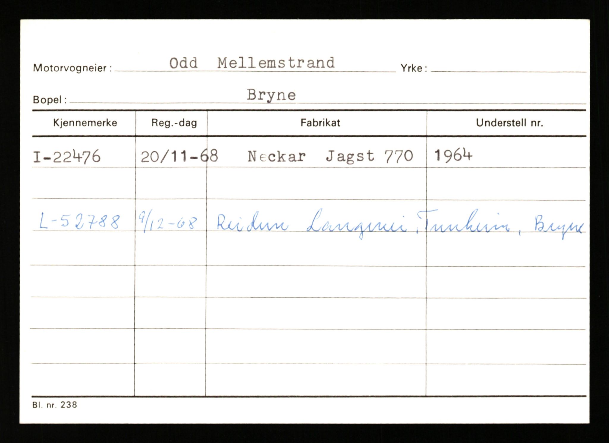 Stavanger trafikkstasjon, AV/SAST-A-101942/0/G/L0004: Registreringsnummer: 15497 - 22957, 1930-1971, p. 3003