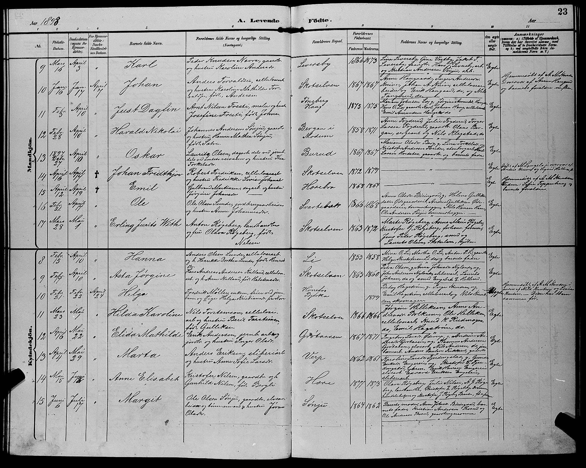 Eiker kirkebøker, AV/SAKO-A-4/G/Gb/L0004: Parish register (copy) no. II 4, 1894-1900, p. 23