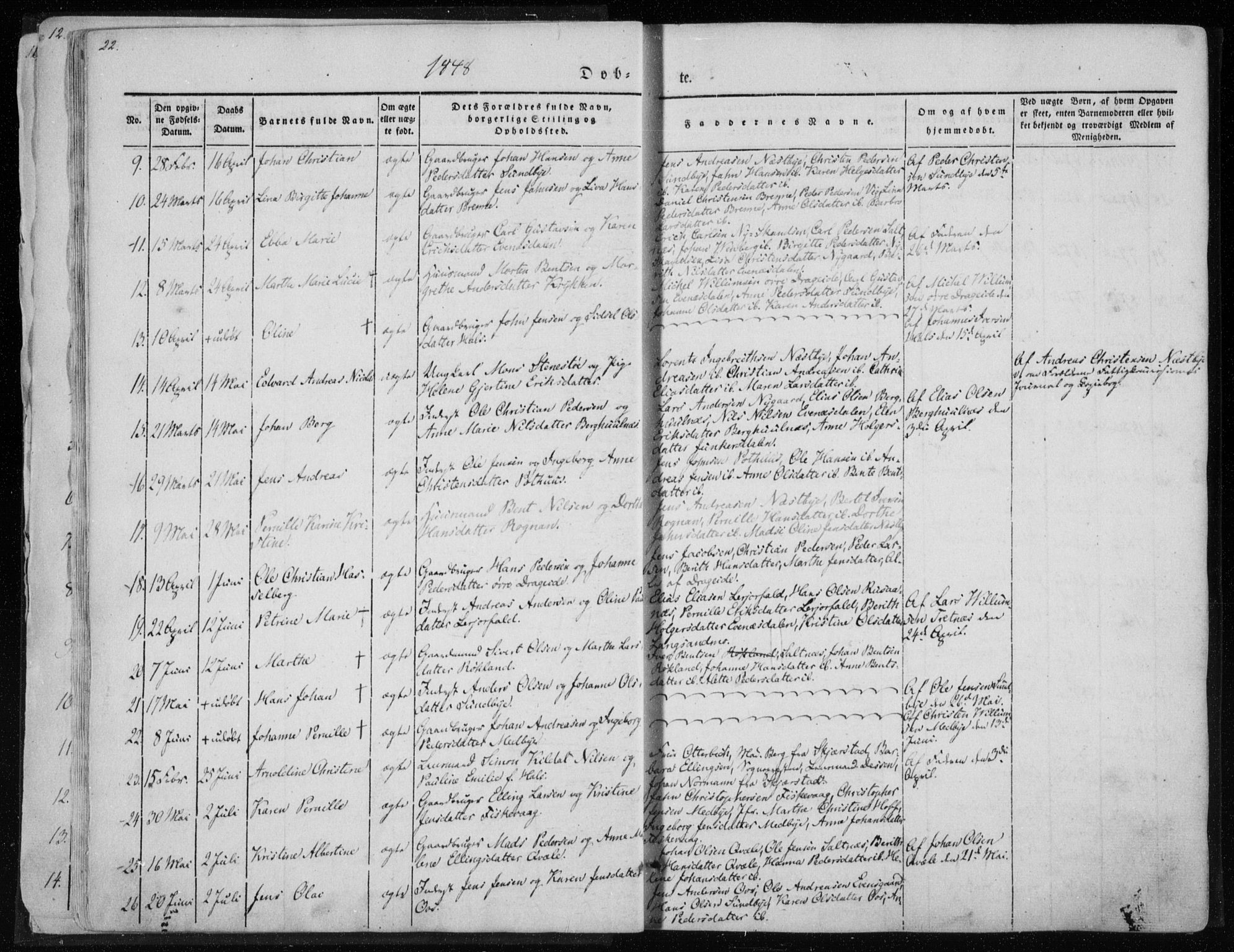 Ministerialprotokoller, klokkerbøker og fødselsregistre - Nordland, SAT/A-1459/847/L0666: Parish register (official) no. 847A06, 1842-1871, p. 22