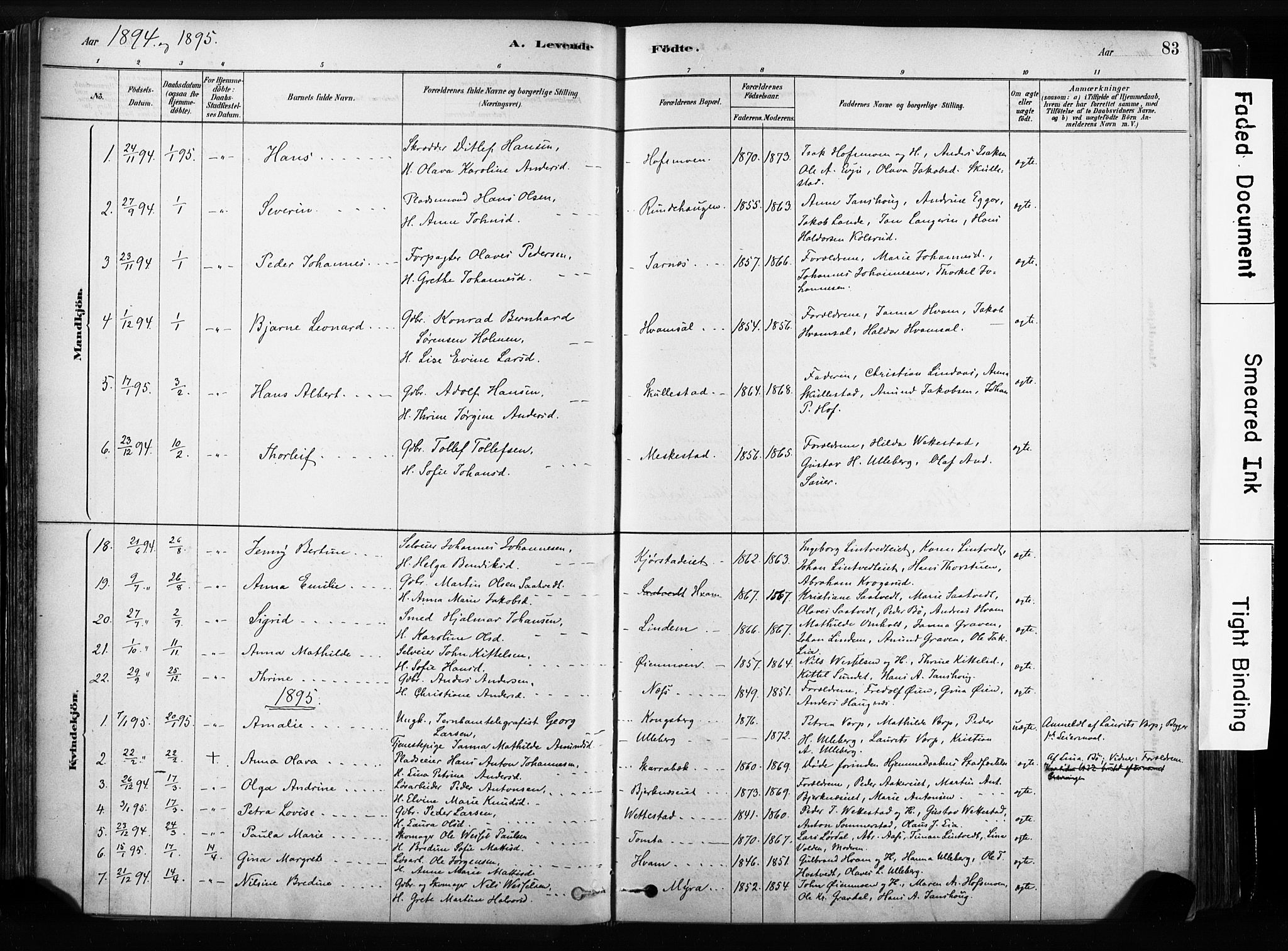 Sandsvær kirkebøker, SAKO/A-244/F/Fb/L0001: Parish register (official) no. II 1, 1878-1906, p. 83
