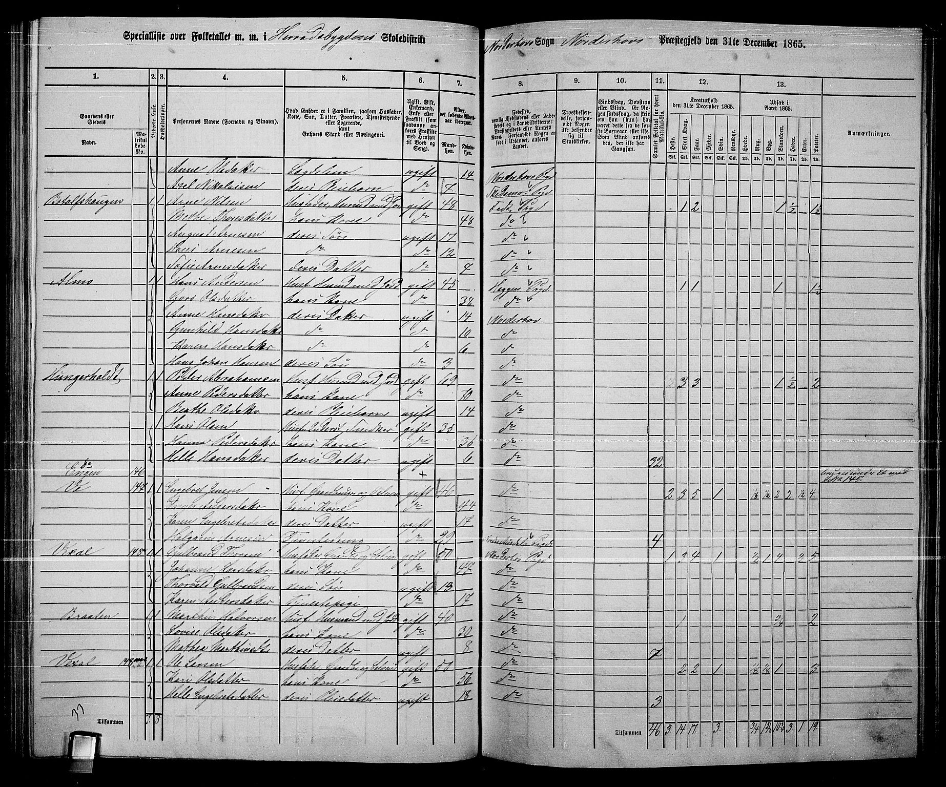 RA, 1865 census for Norderhov/Norderhov, Haug og Lunder, 1865, p. 176