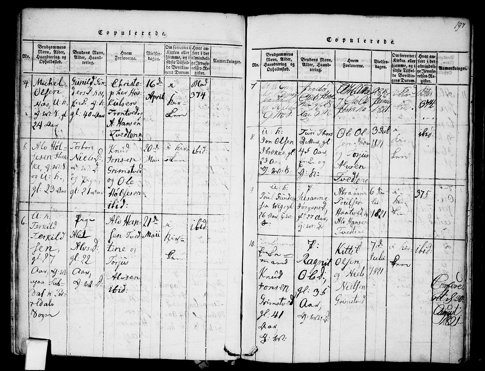 Nissedal kirkebøker, SAKO/A-288/F/Fa/L0002: Parish register (official) no. I 2, 1814-1845, p. 197