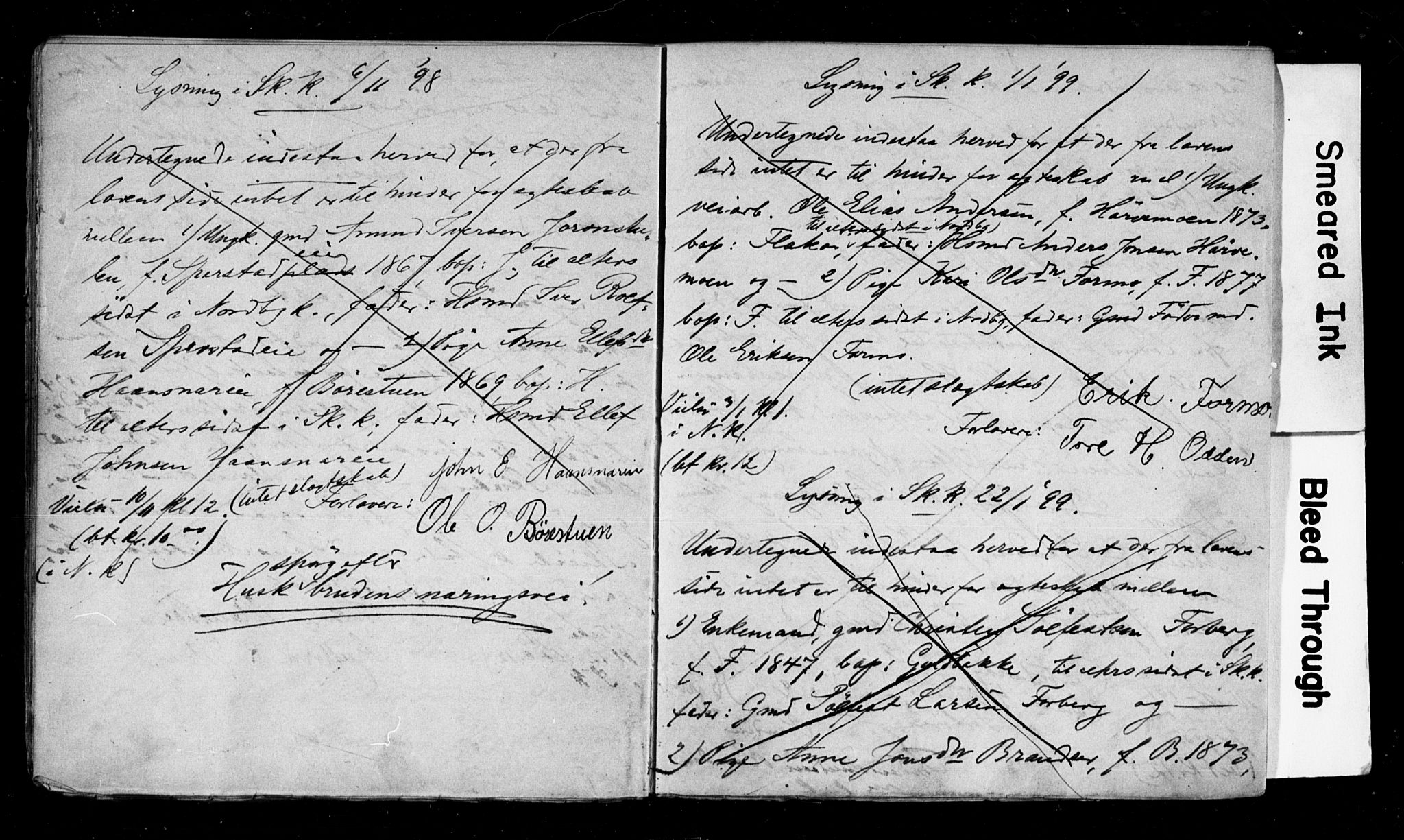 Skjåk prestekontor, SAH/PREST-072/I/Ie: Banns register no. II 4A, 1893-1901
