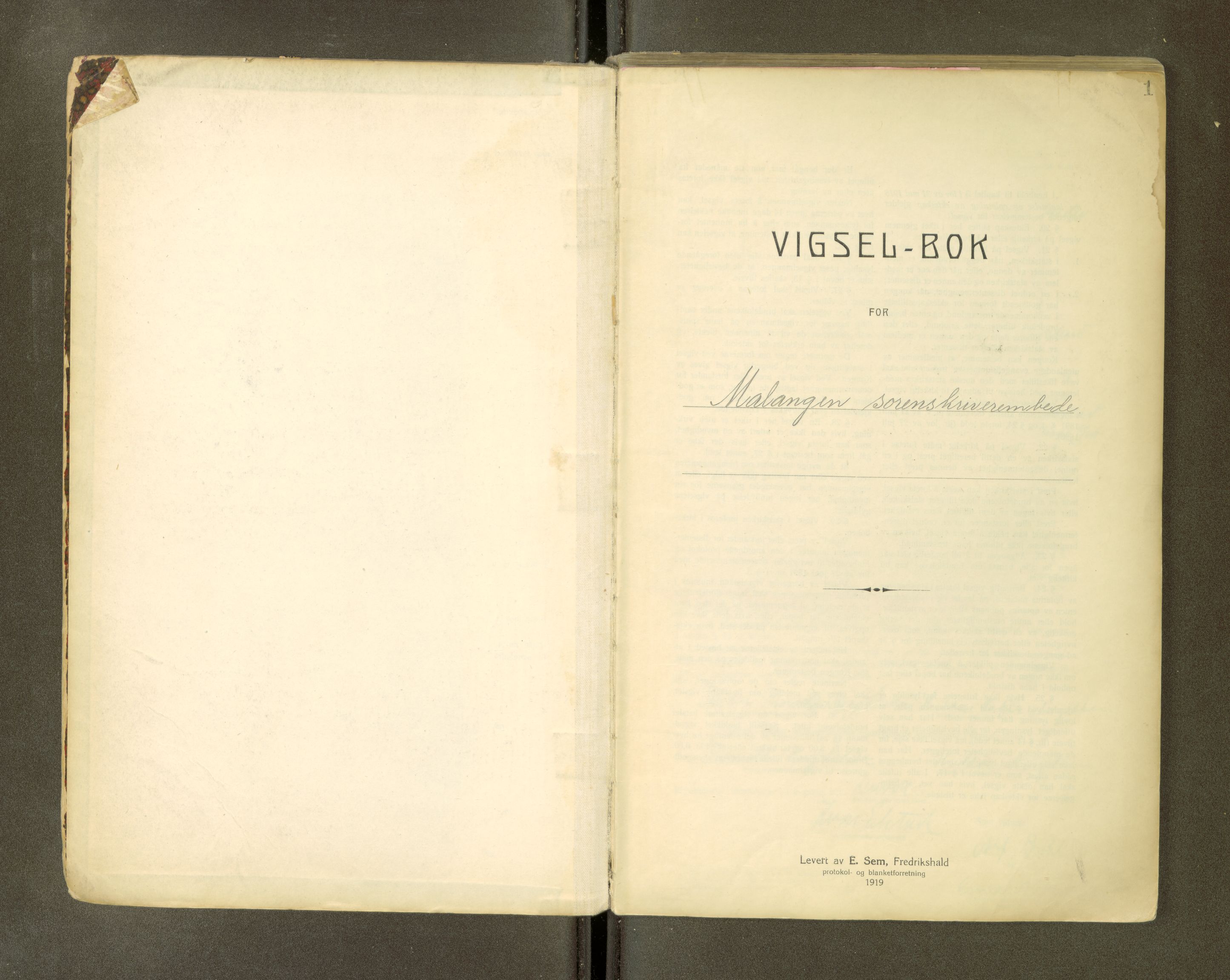 Malangen sorenskriveri, AV/SATØ-SATØ-0051/1/L/Lb/L0531: Notarialvesen. Vigselbøker, 1934-1952, p. 1