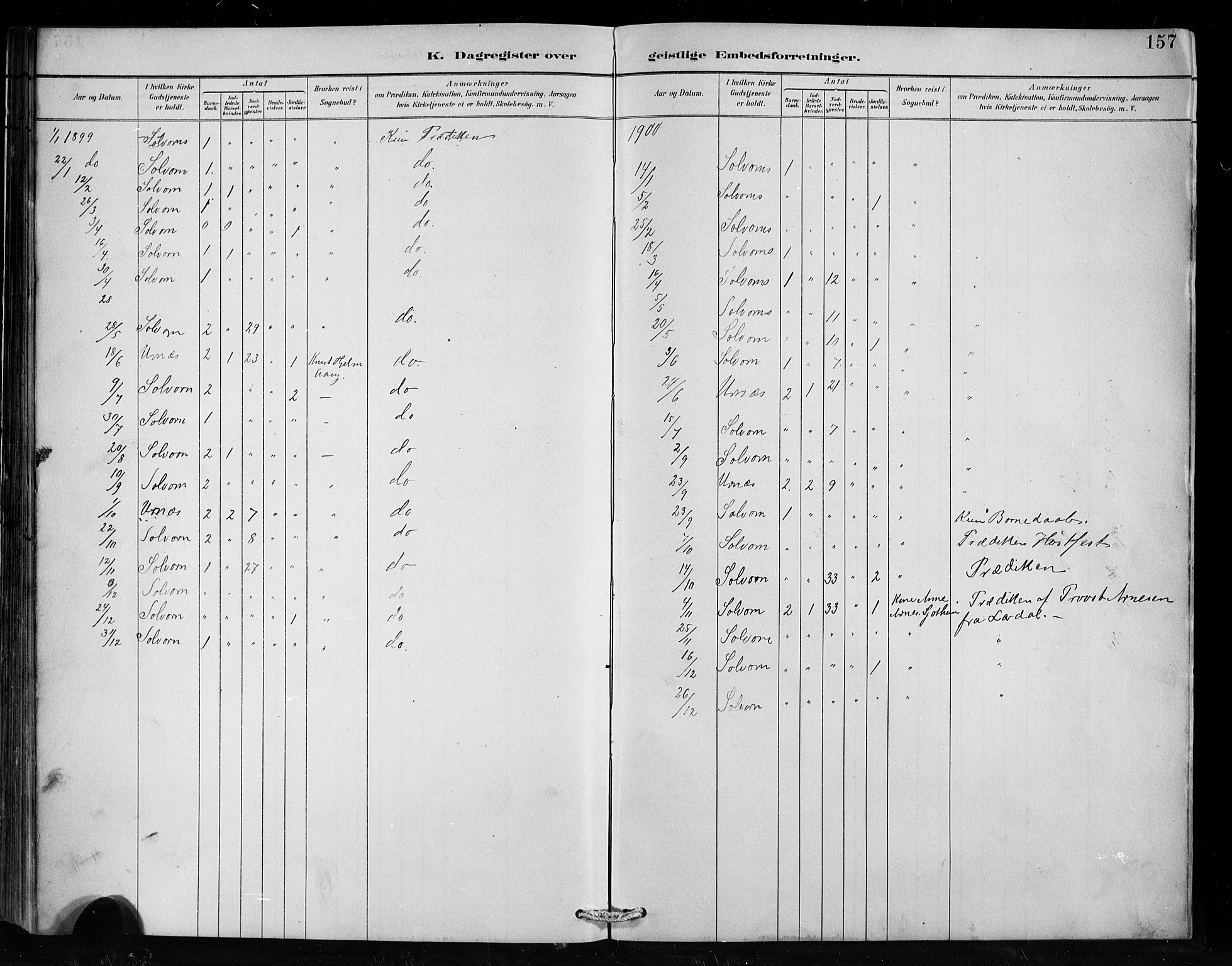 Hafslo sokneprestembete, AV/SAB-A-80301/H/Hab/Habc/L0001: Parish register (copy) no. C 1, 1882-1908, p. 157