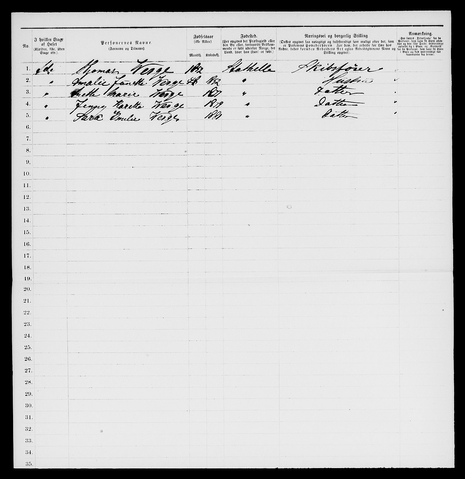 SAKO, 1885 census for 0803 Stathelle, 1885, p. 92