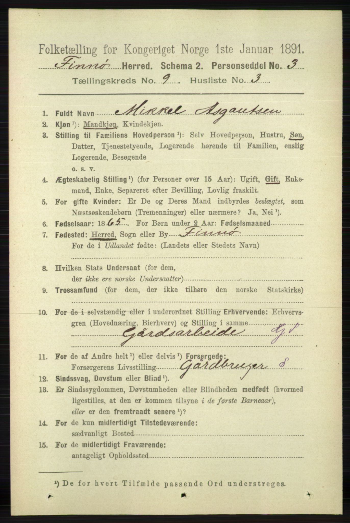 RA, 1891 census for 1141 Finnøy, 1891, p. 1869