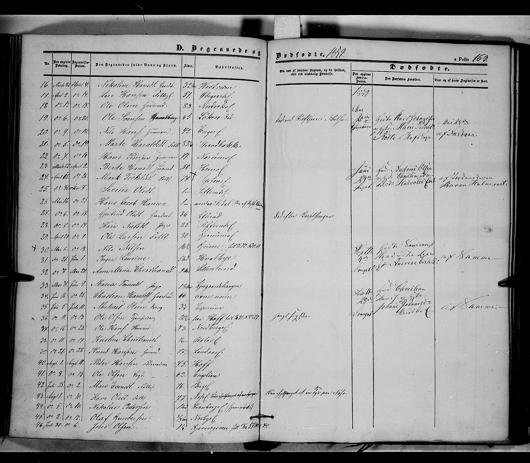 Land prestekontor, AV/SAH-PREST-120/H/Ha/Haa/L0009: Parish register (official) no. 9, 1847-1859, p. 163