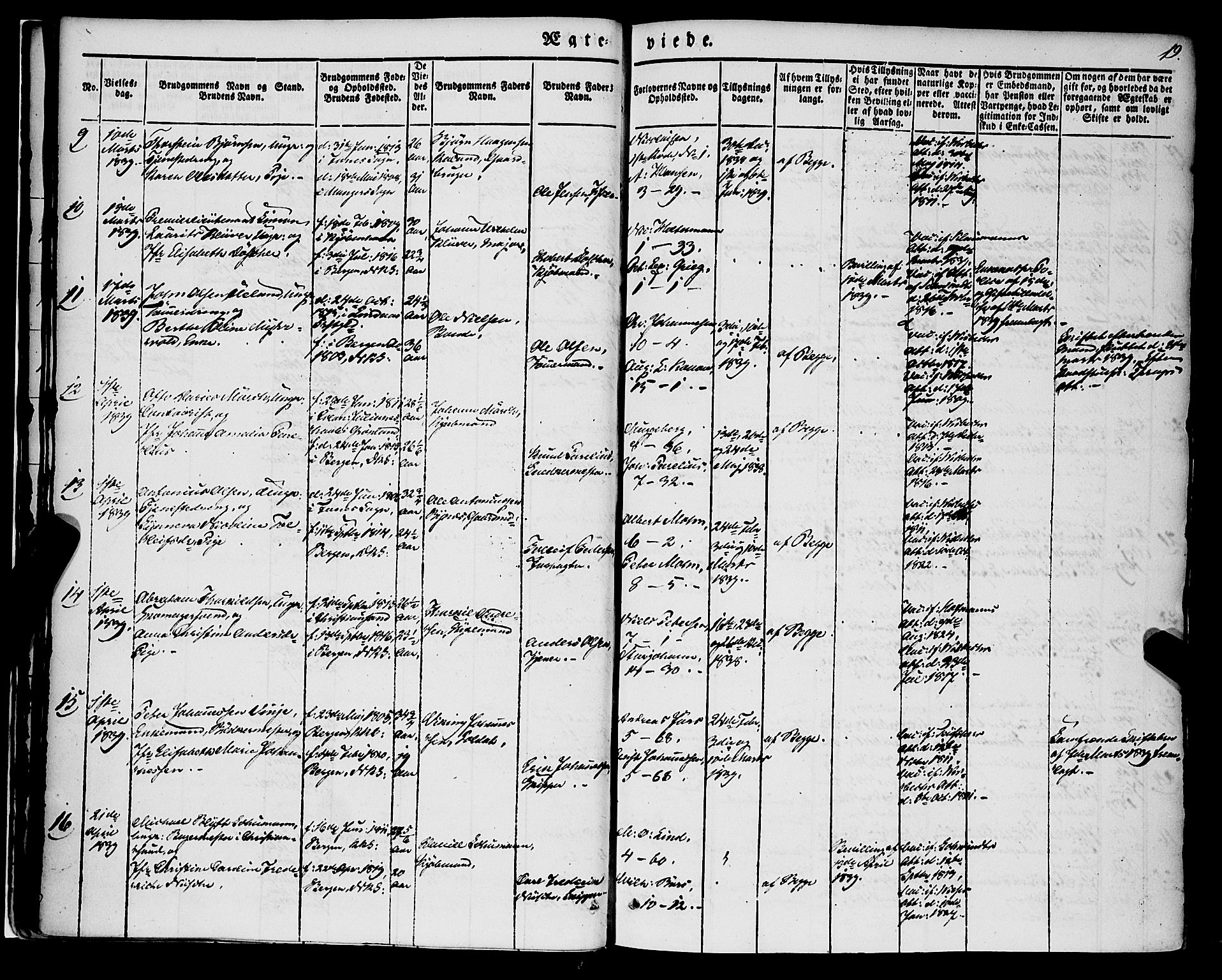 Nykirken Sokneprestembete, AV/SAB-A-77101/H/Haa/L0031: Parish register (official) no. D 1, 1834-1861, p. 19