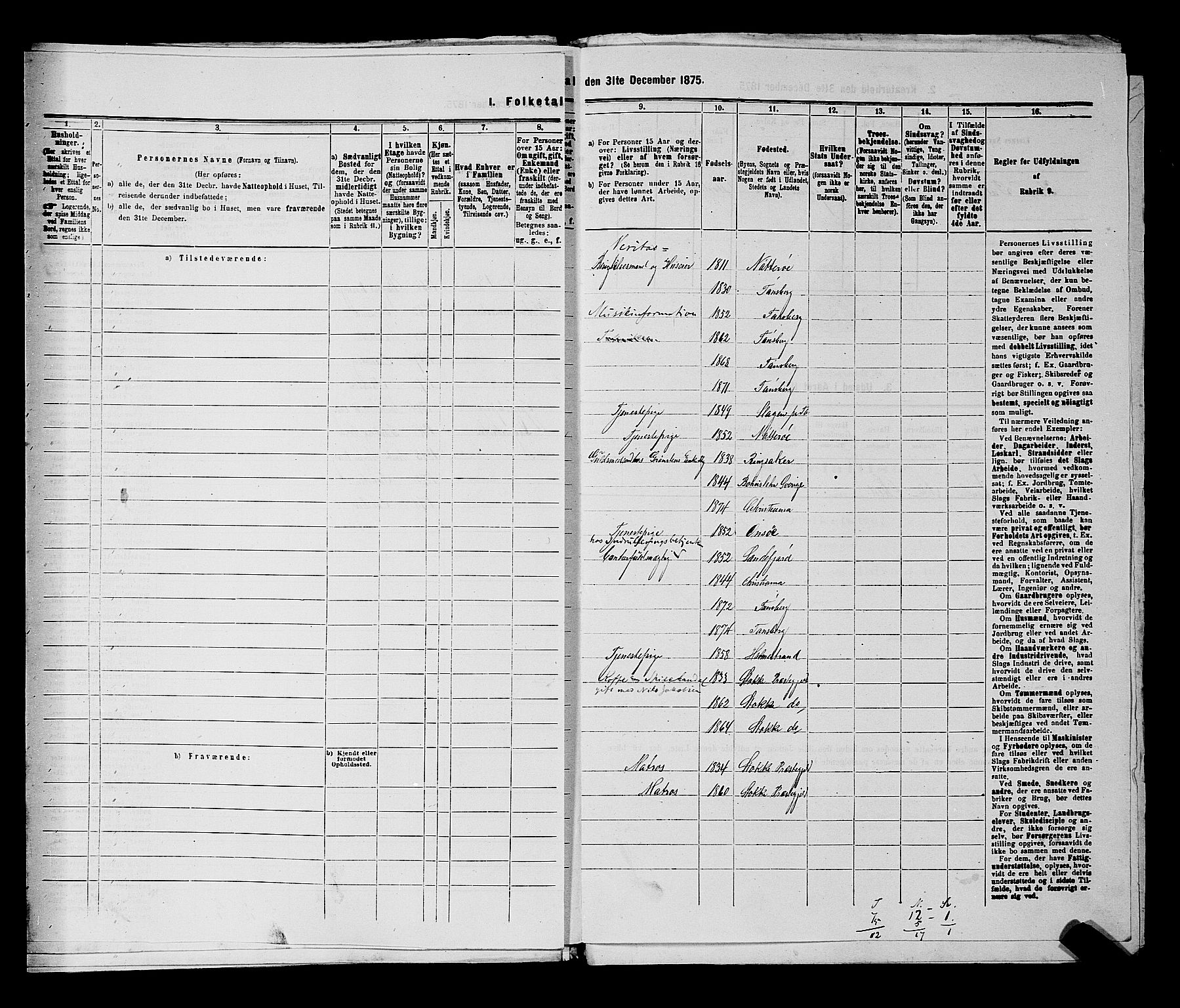 SAKO, 1875 census for 0705P Tønsberg, 1875, p. 217