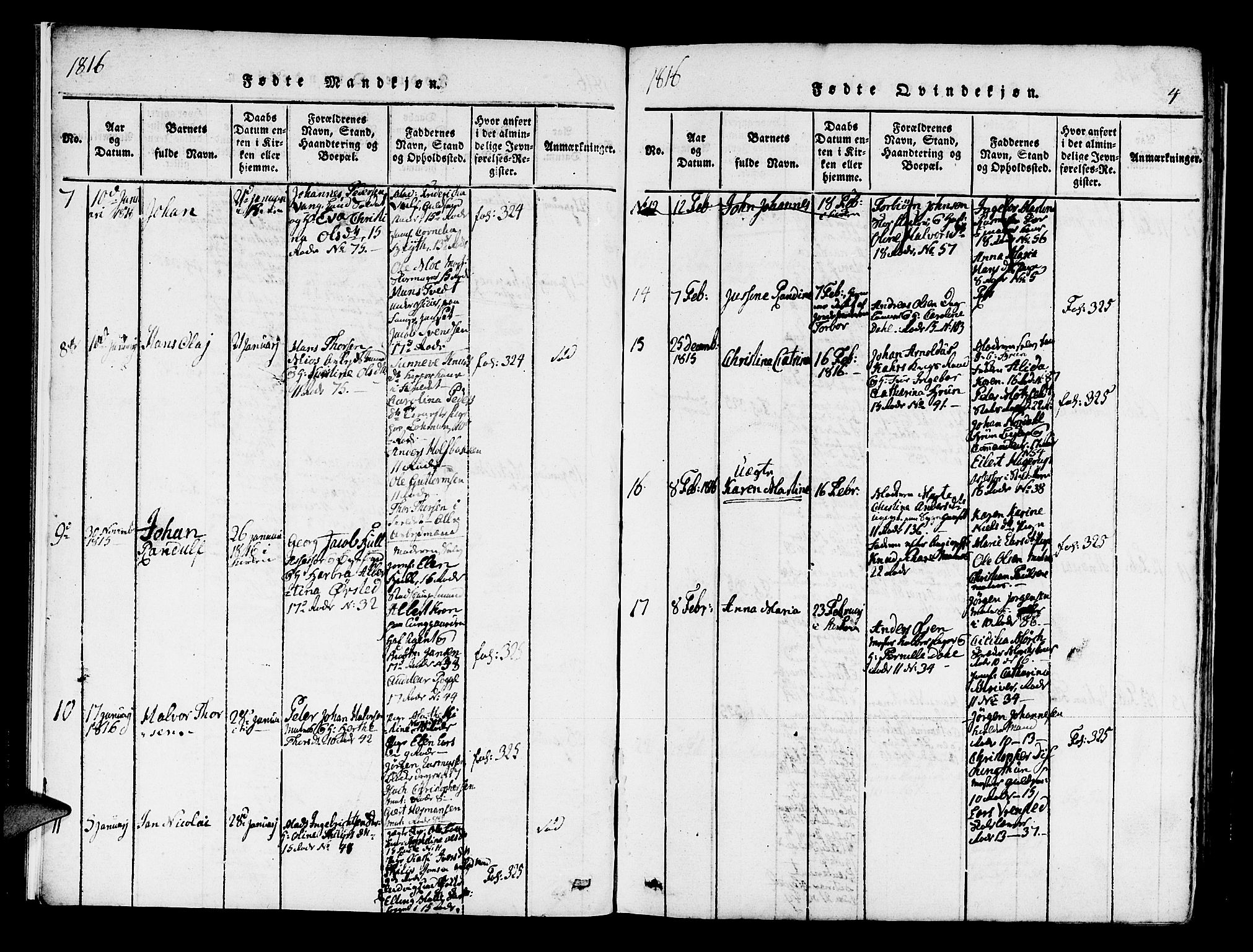 Domkirken sokneprestembete, AV/SAB-A-74801/H/Haa/L0010: Parish register (official) no. A 10, 1816-1821, p. 4