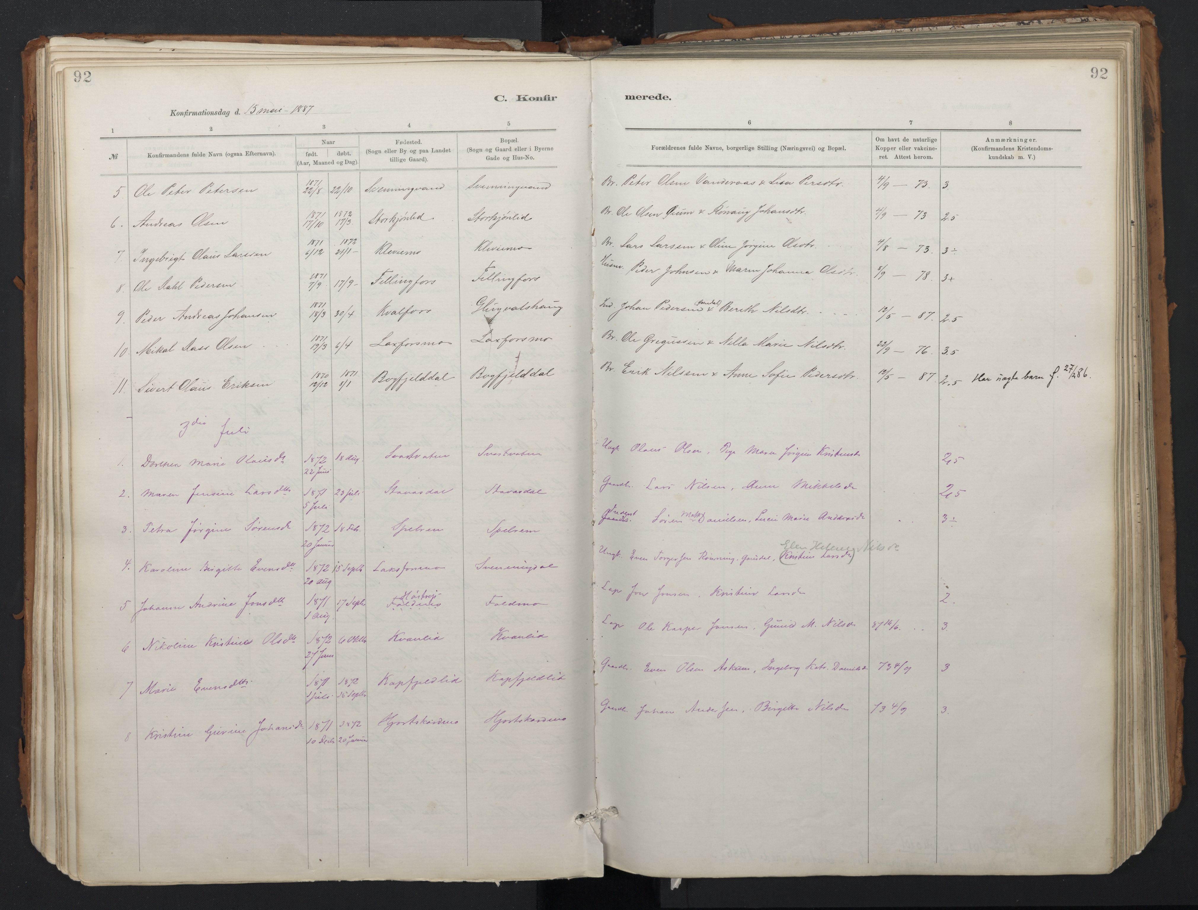 Ministerialprotokoller, klokkerbøker og fødselsregistre - Nordland, SAT/A-1459/824/L0338: Parish register (official) no. 824A01, 1880-1915, p. 92