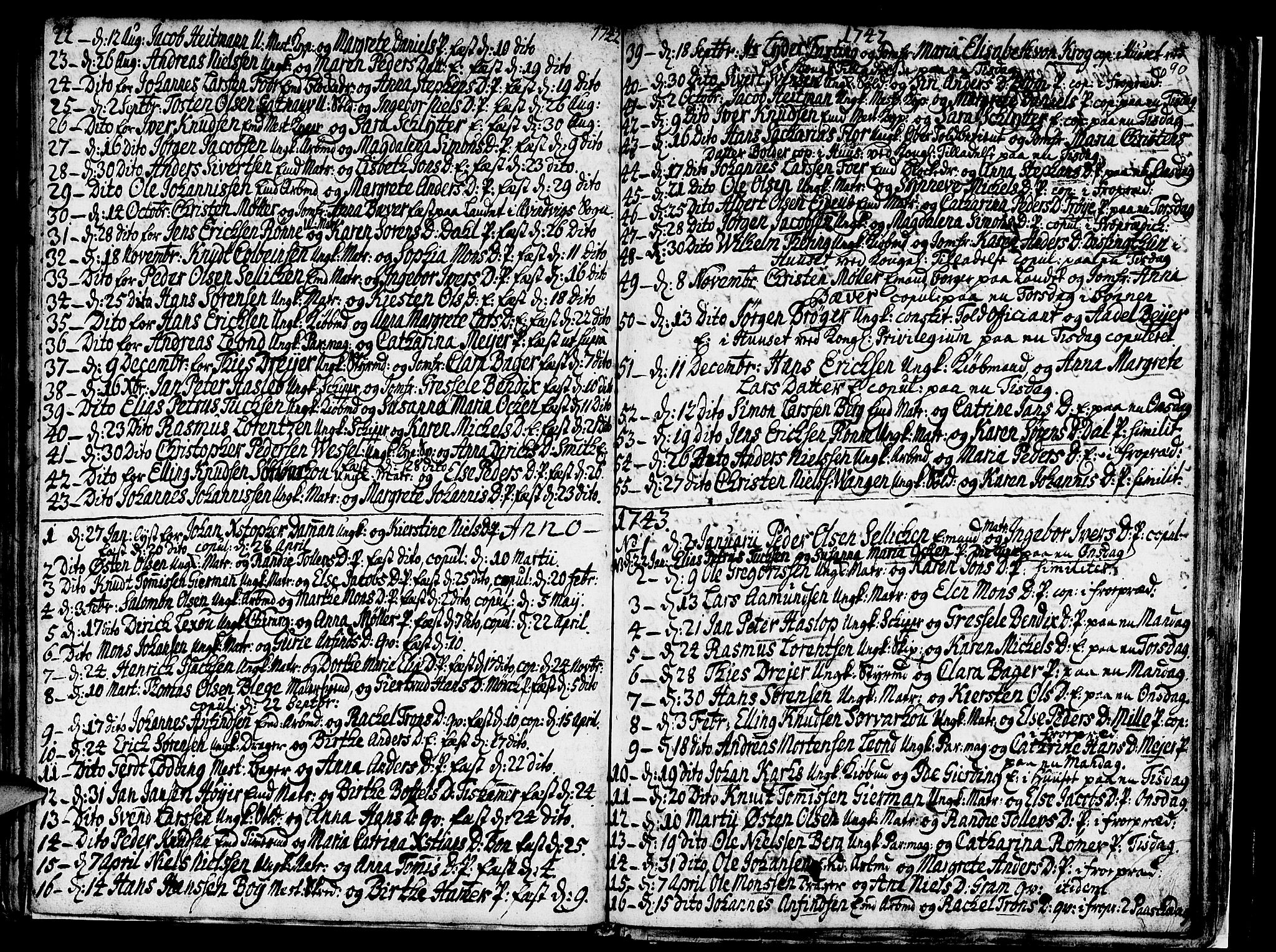Nykirken Sokneprestembete, SAB/A-77101/H/Haa/L0007: Parish register (official) no. A 7, 1719-1781, p. 90