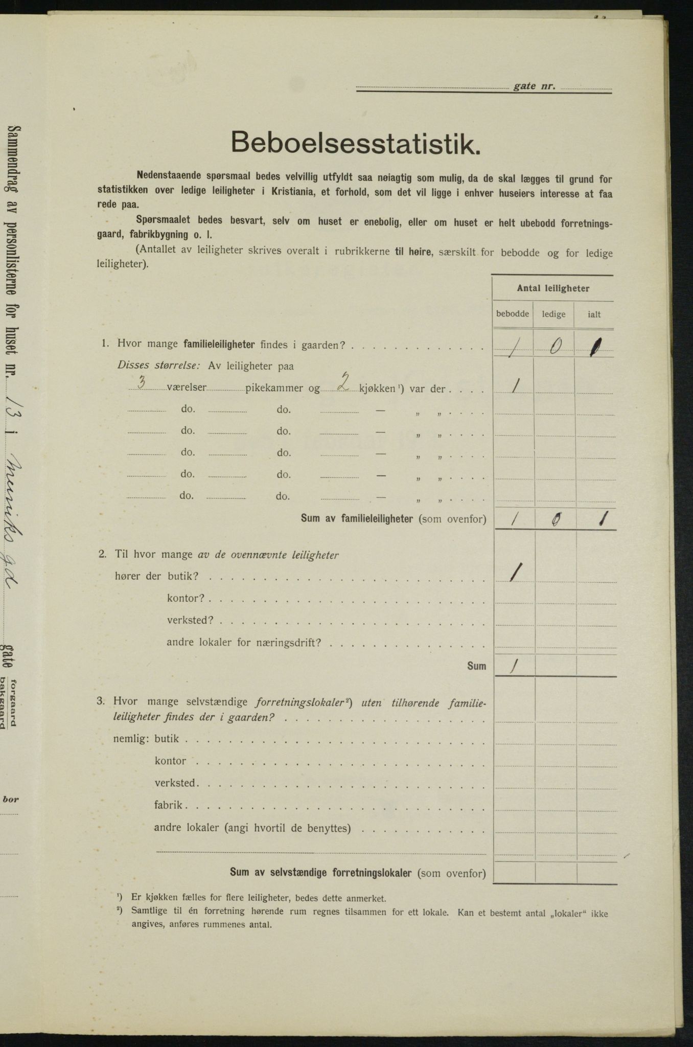 OBA, Municipal Census 1913 for Kristiania, 1913, p. 64845