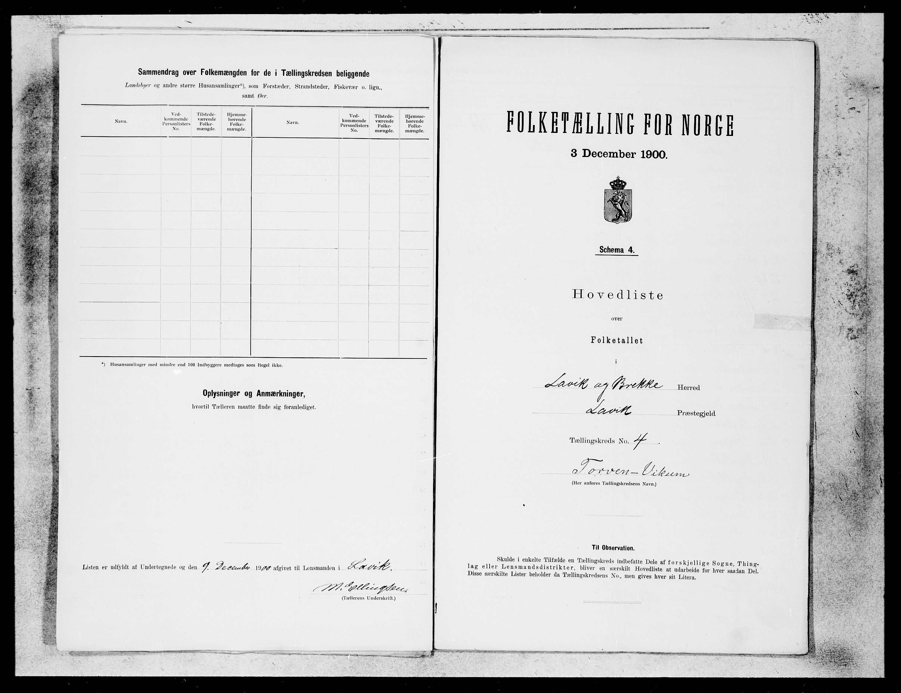 SAB, 1900 census for Lavik og Brekke, 1900, p. 8