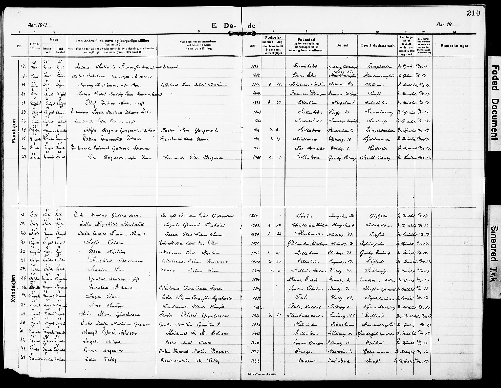 Skedsmo prestekontor Kirkebøker, SAO/A-10033a/G/Gc/L0002: Parish register (copy) no. III 2, 1917-1931, p. 210