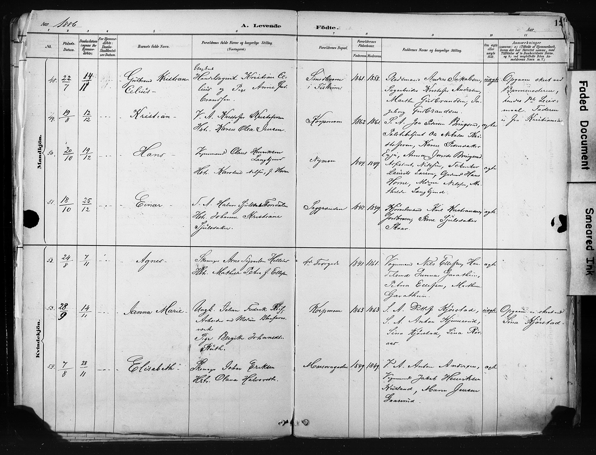 Kongsberg kirkebøker, AV/SAKO-A-22/F/Fb/L0002: Parish register (official) no. II 2, 1886-1896, p. 12