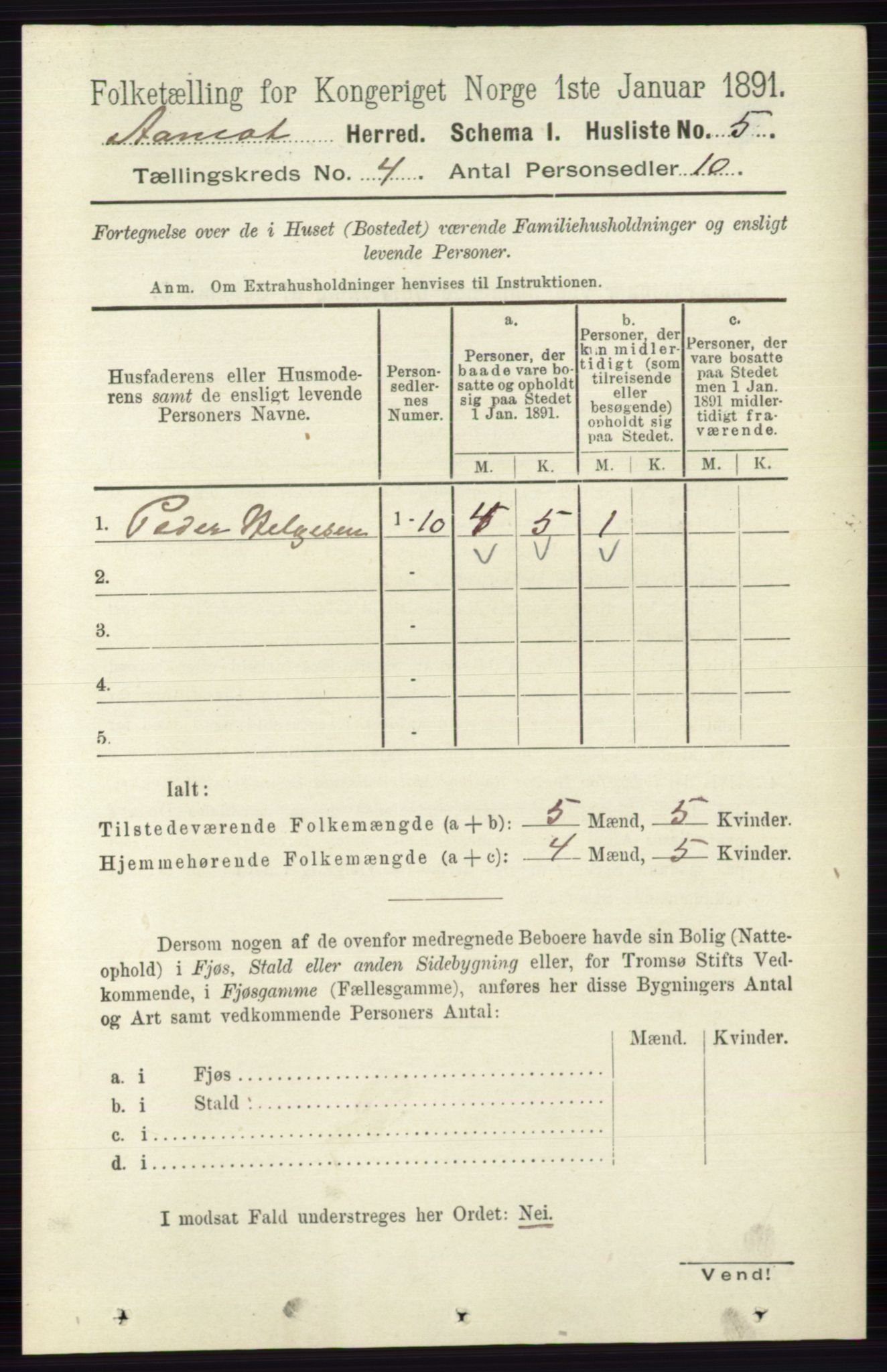 RA, 1891 census for 0429 Åmot, 1891, p. 2105