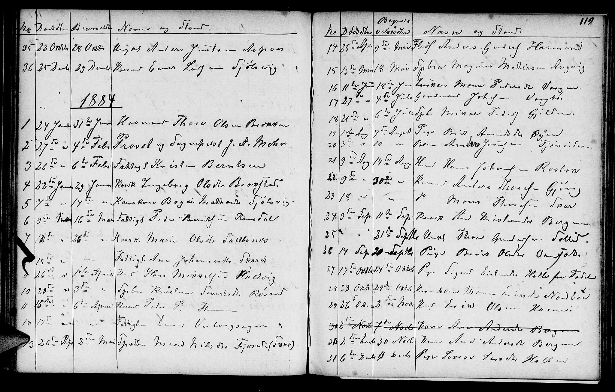 Ministerialprotokoller, klokkerbøker og fødselsregistre - Møre og Romsdal, AV/SAT-A-1454/586/L0991: Parish register (copy) no. 586C02, 1862-1892, p. 119