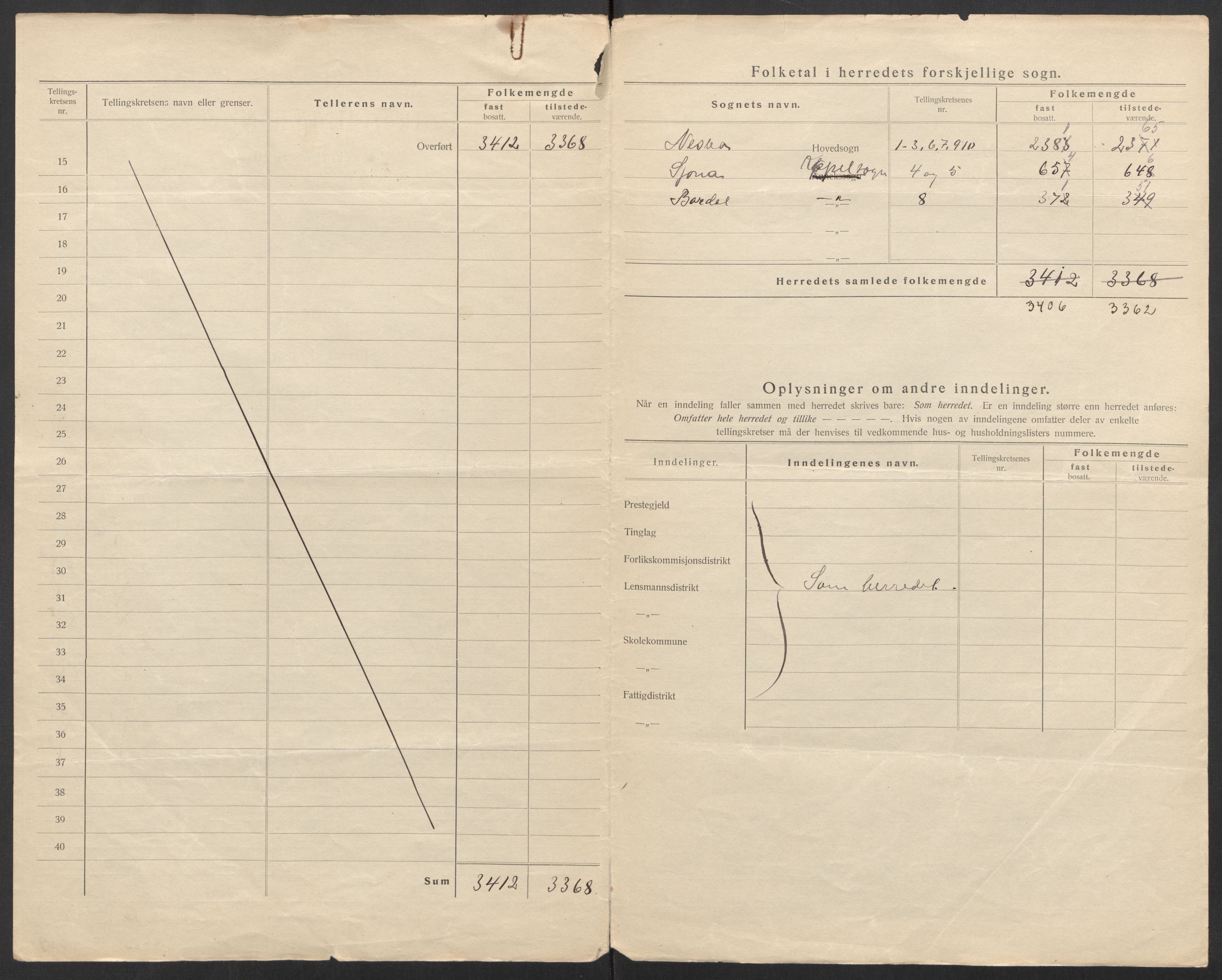 SAT, 1920 census for Nesna, 1920, p. 4