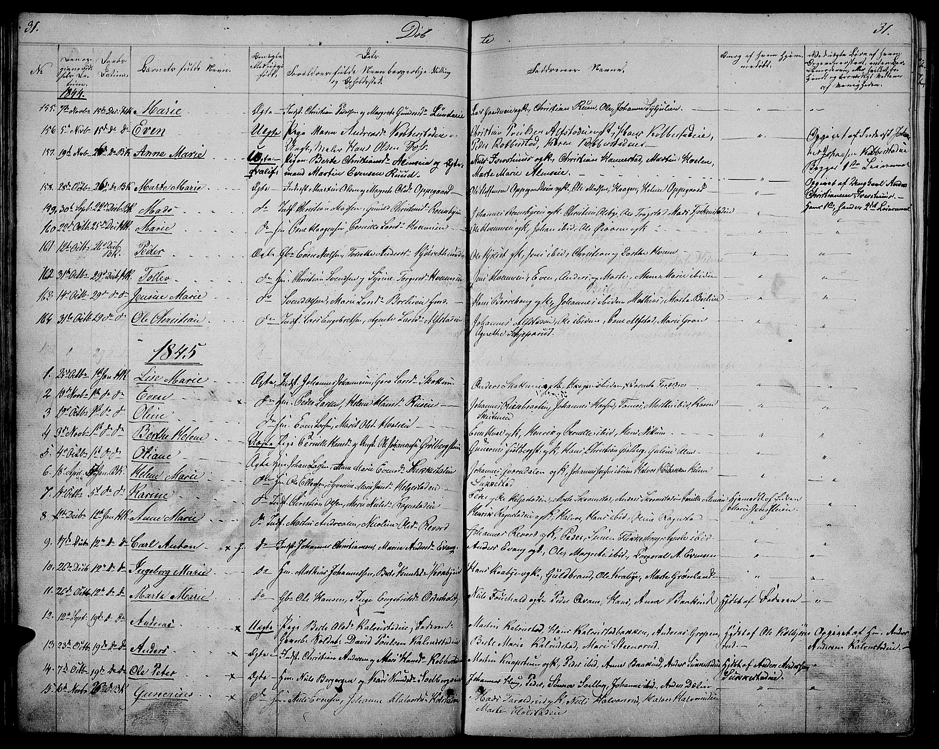 Østre Toten prestekontor, SAH/PREST-104/H/Ha/Hab/L0002: Parish register (copy) no. 2, 1840-1847, p. 31